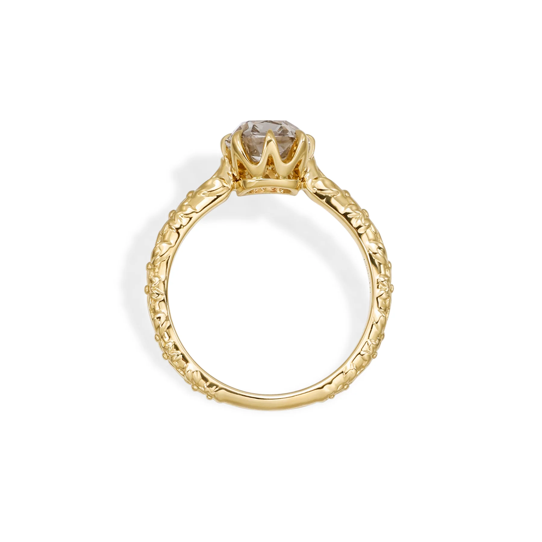 Ada-Champagne Old Mine Cut Lab Grown Diamond Engagement Ring - Image 2
