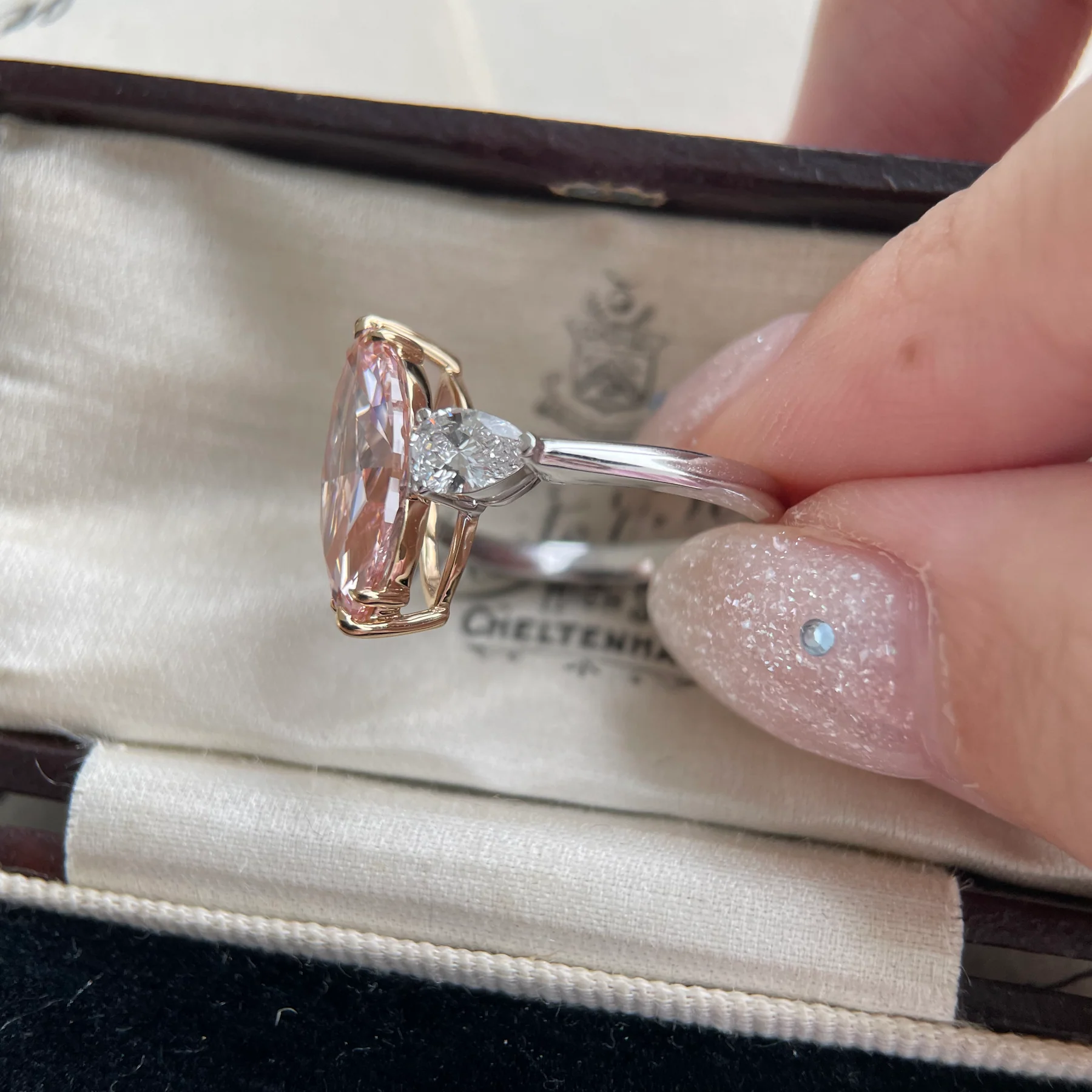 Alaia - Pink Marquise Cut Lab Grown Diamond Ring - Image 4