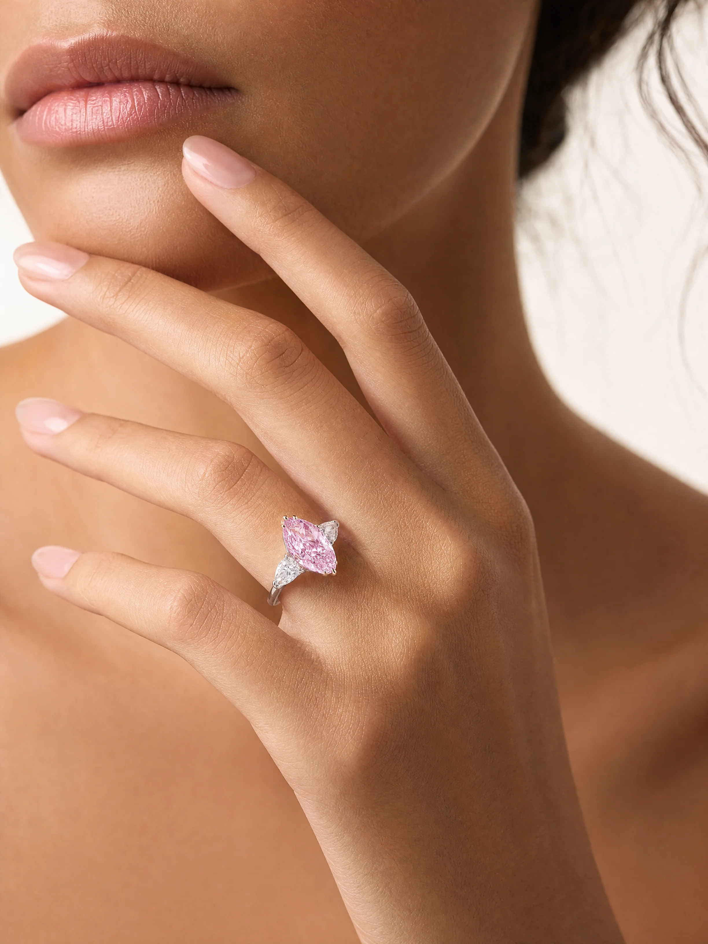 Alaia - Pink Marquise Cut Lab Grown Diamond Ring - Image 8