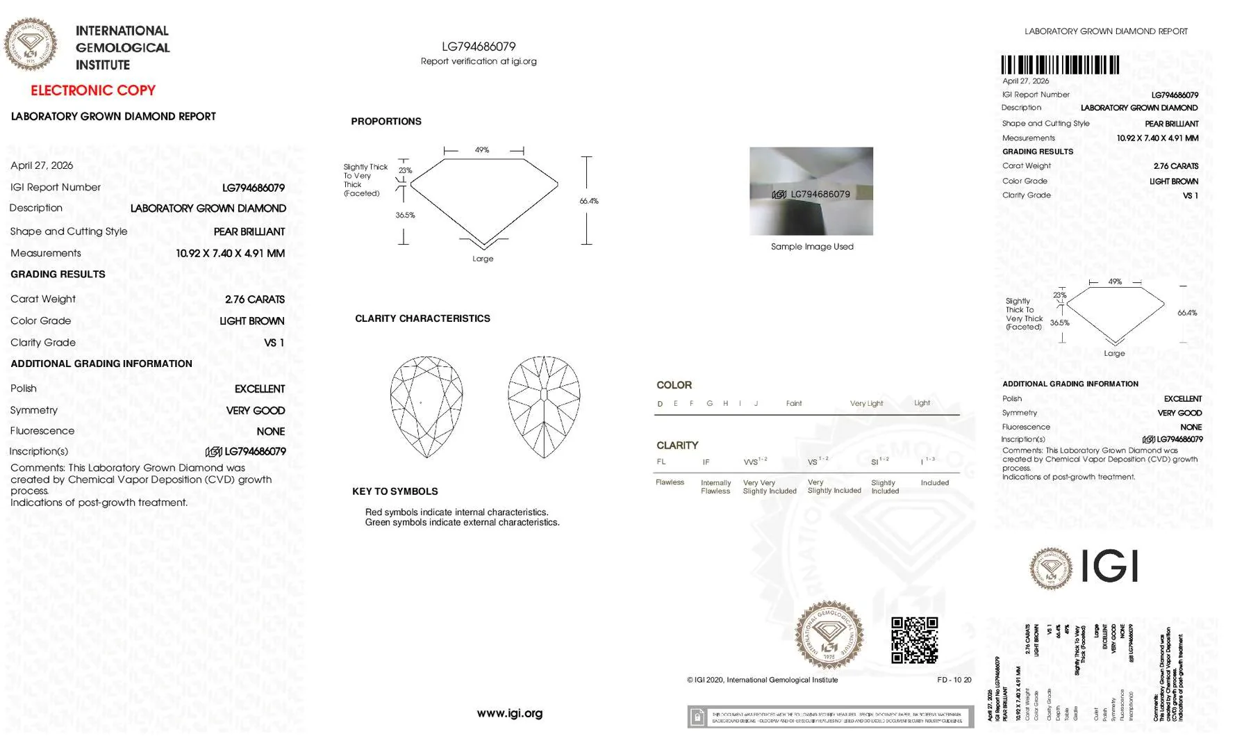 Alfa-Champagne Old Mine Pear Lab Grown Diamond Ring - Image 4