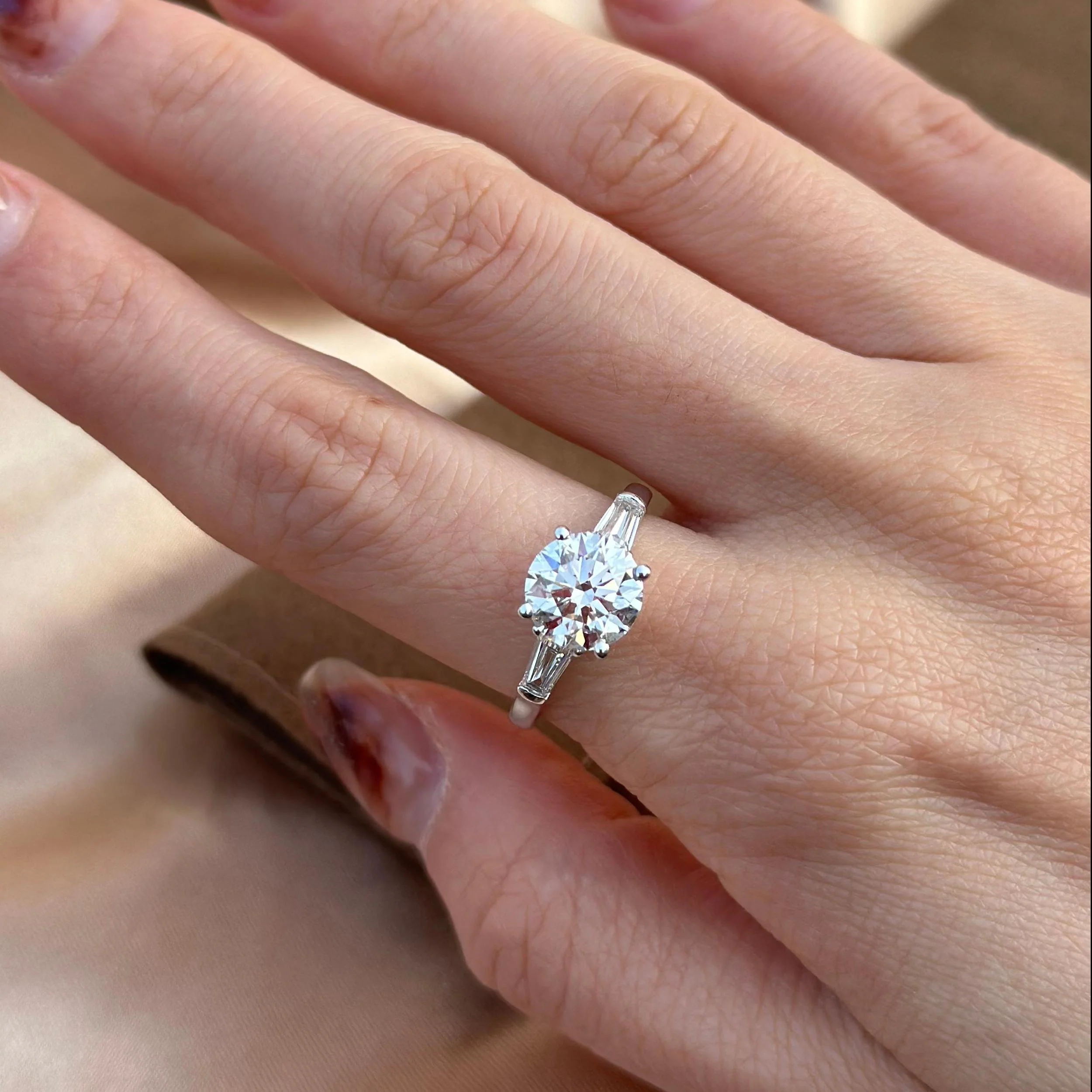 Amber-Round Cut Lab Grown Diamond Ring - Image 3
