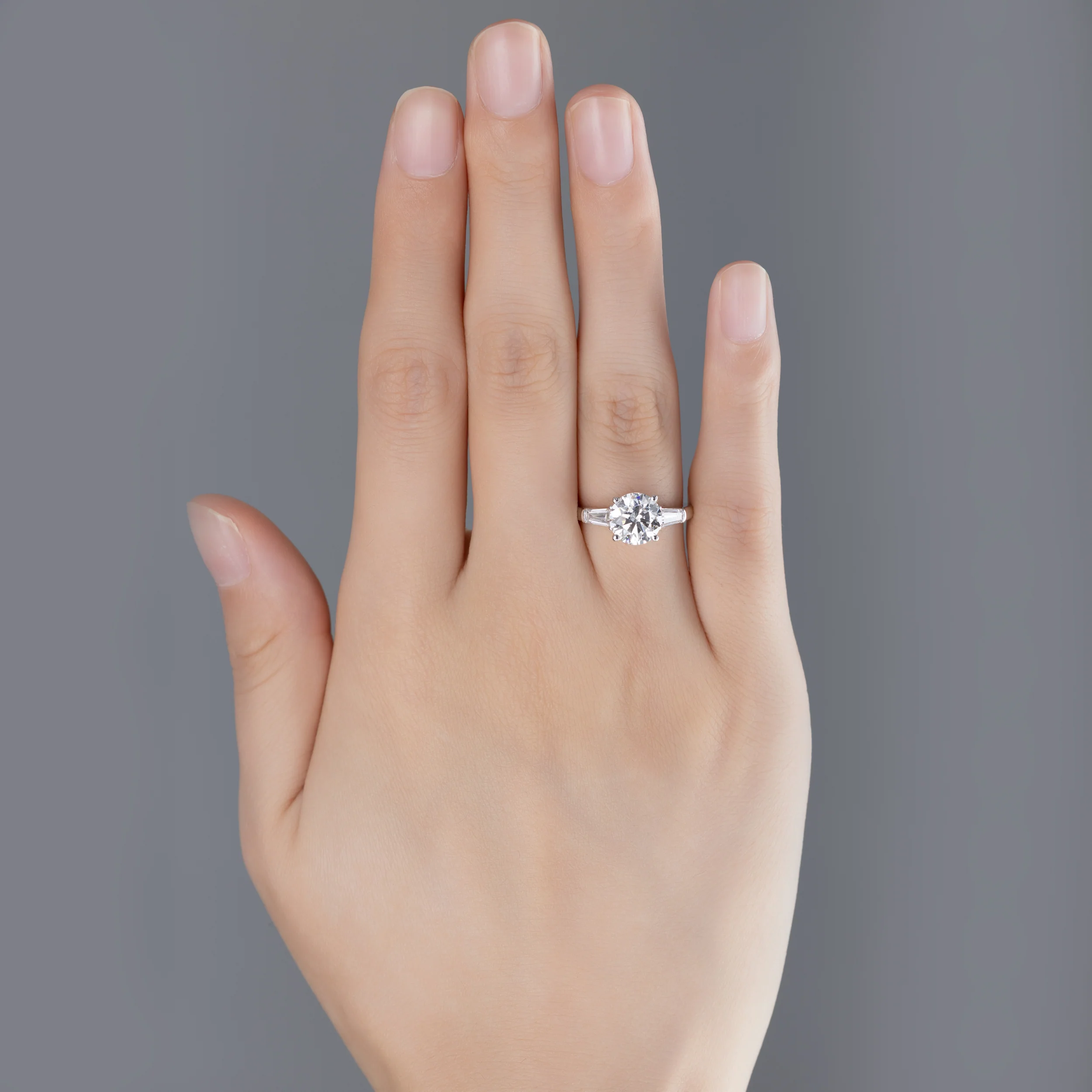 Amber-Round Cut Lab Grown Diamond Ring - Image 5