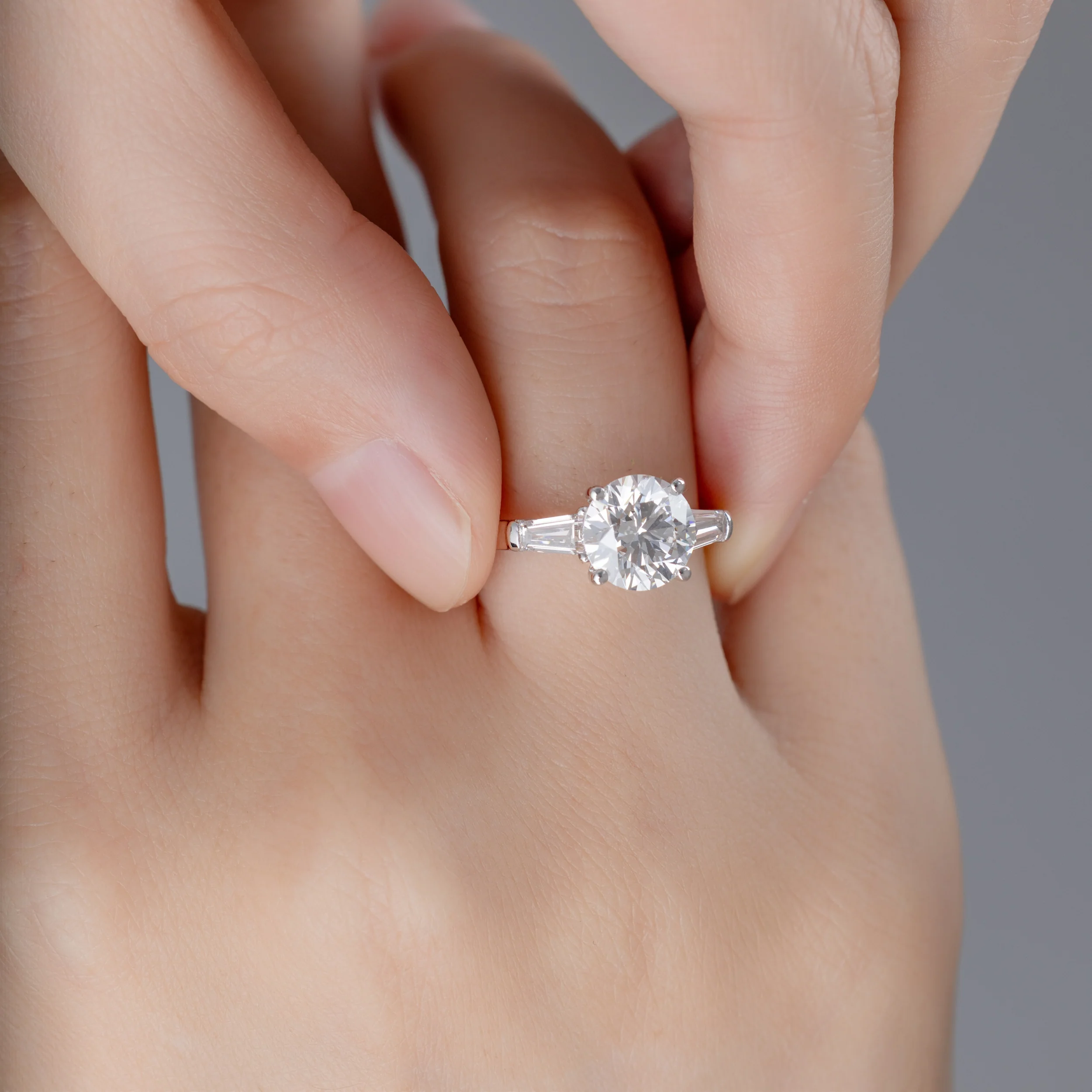 Amber-Round Cut Lab Grown Diamond Ring - Image 6