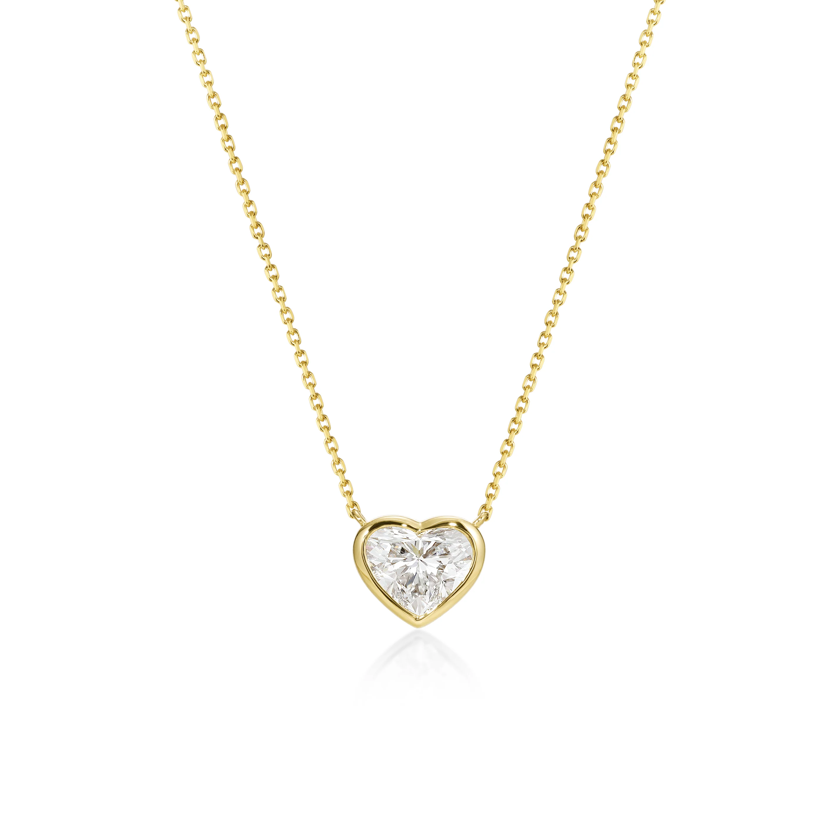 Amora-Heart Bezel Diamond Necklace