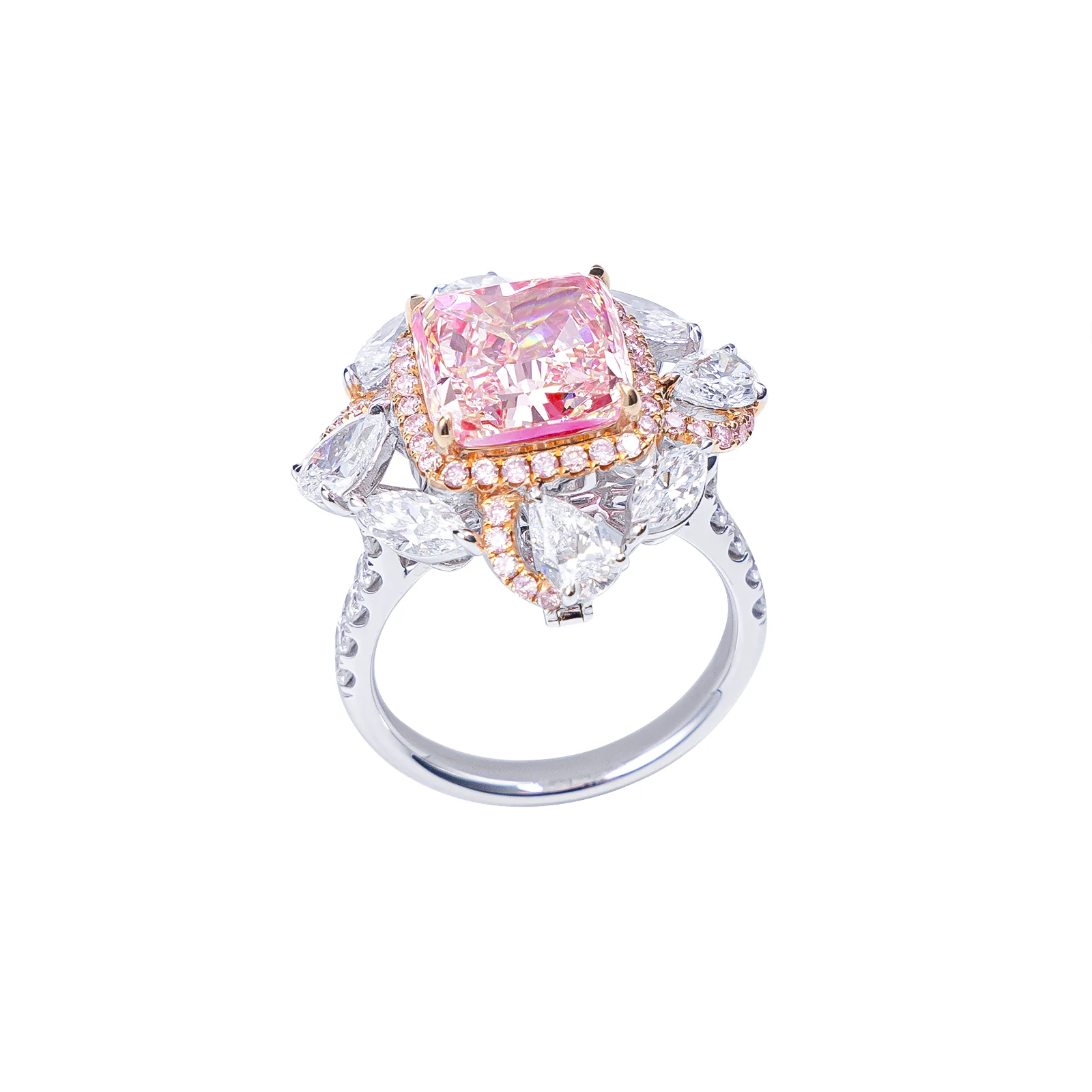 Anastasia - Cushion Cut Pink Diamond Ring - Image 2
