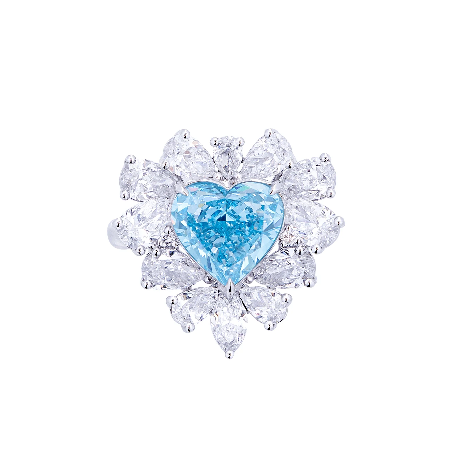 Andrea - Heart Cut Blue Diamond Ring
