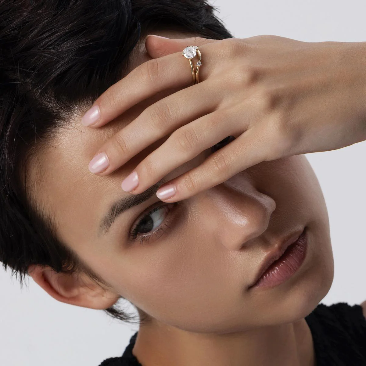 Annika-Round Rose Cut Lab Grown Diamond Ring - Image 2