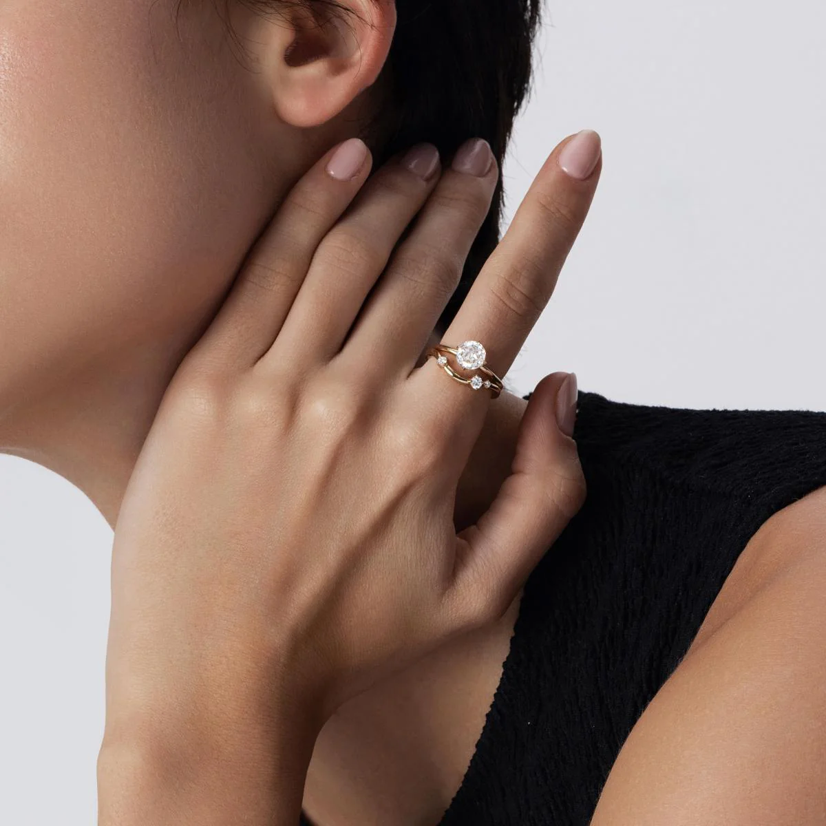 Annika-Round Rose Cut Lab Grown Diamond Ring - Image 4
