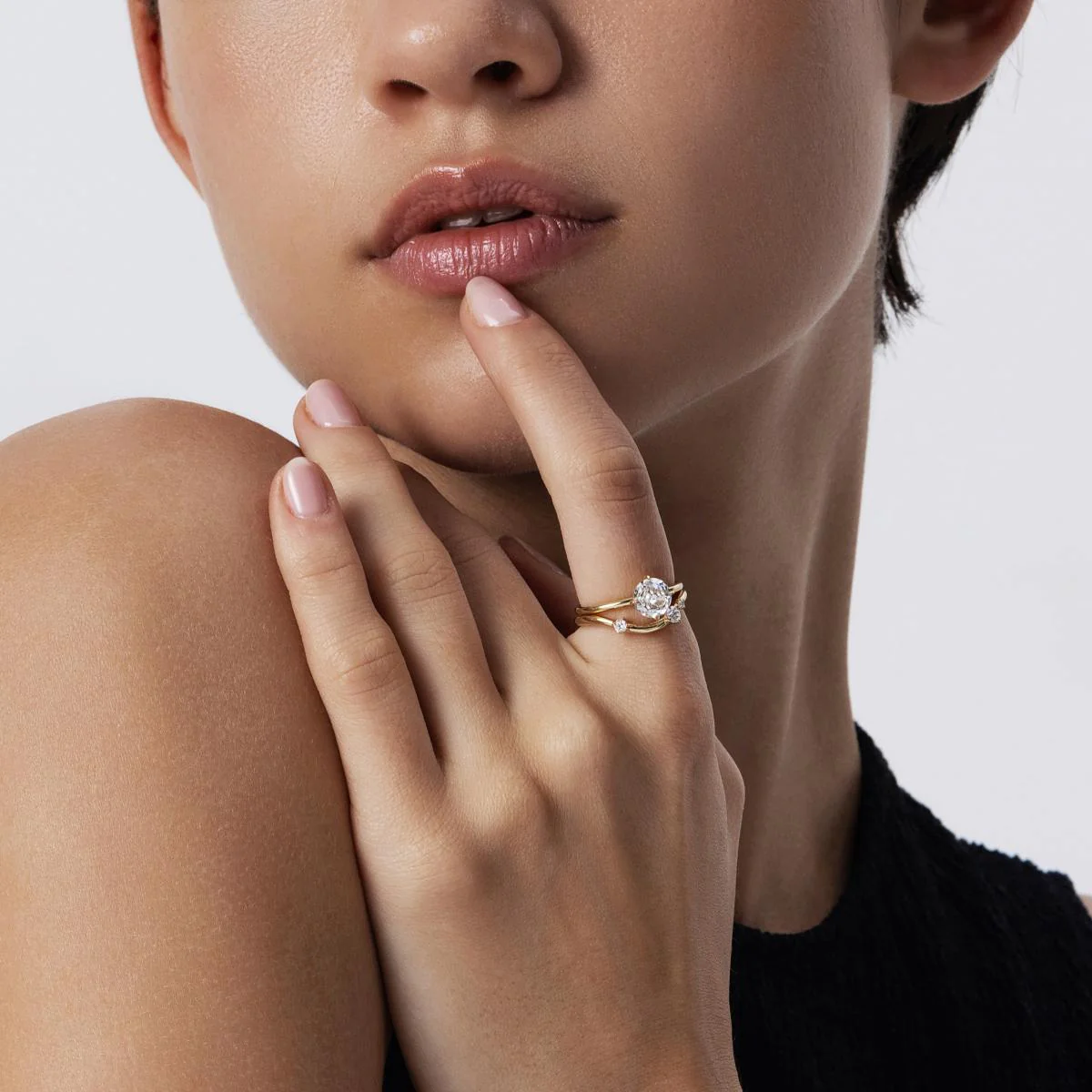Annika-Round Rose Cut Lab Grown Diamond Ring - Image 5