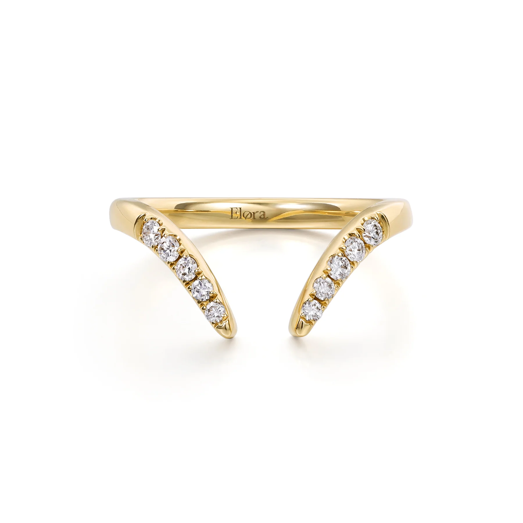 Asher-Round Cut Diamond Ring Pavé Contour Wedding Band