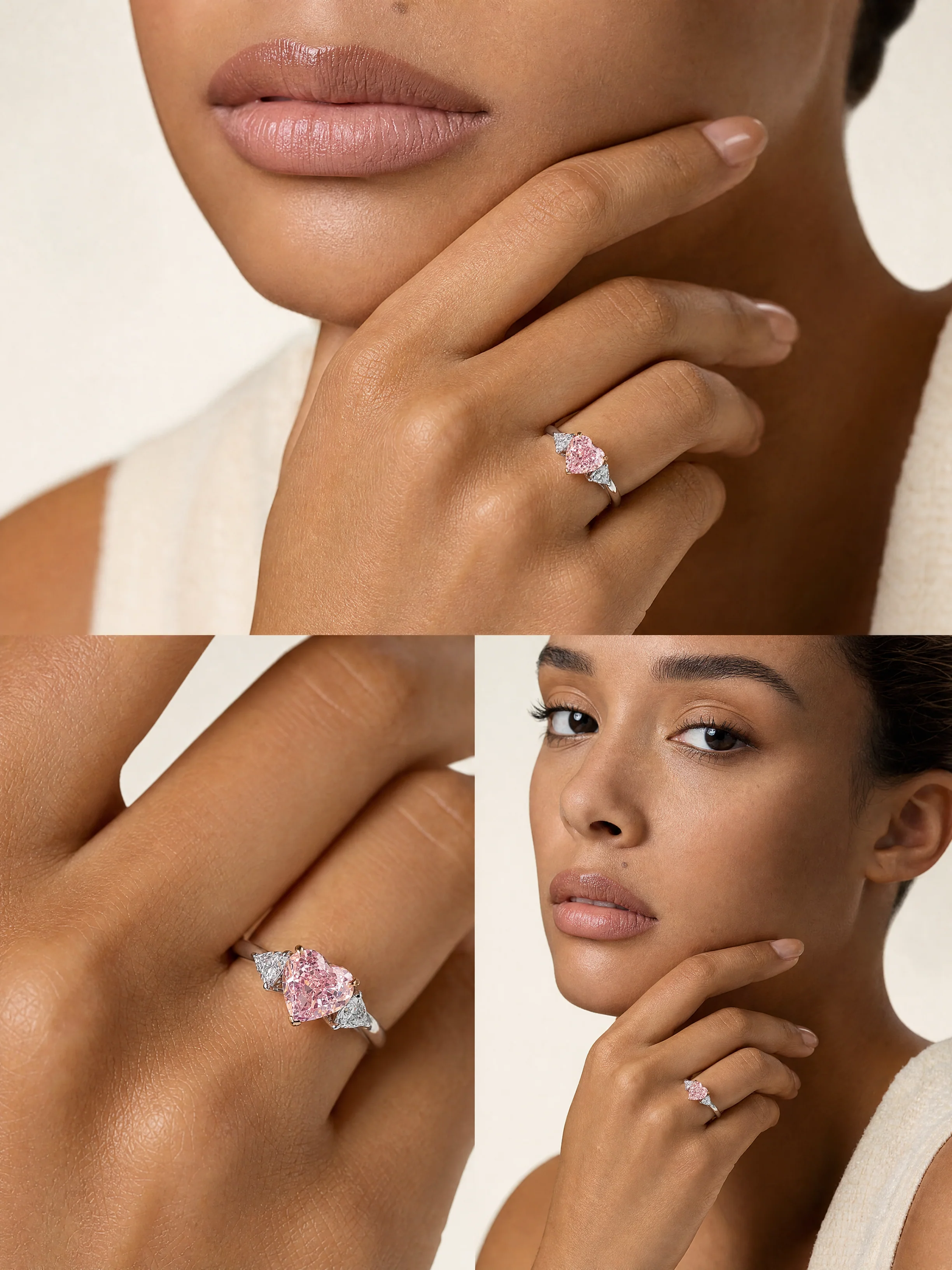 Aurora - Pink Heart Cut Lab Grown Diamond Ring - Image 8