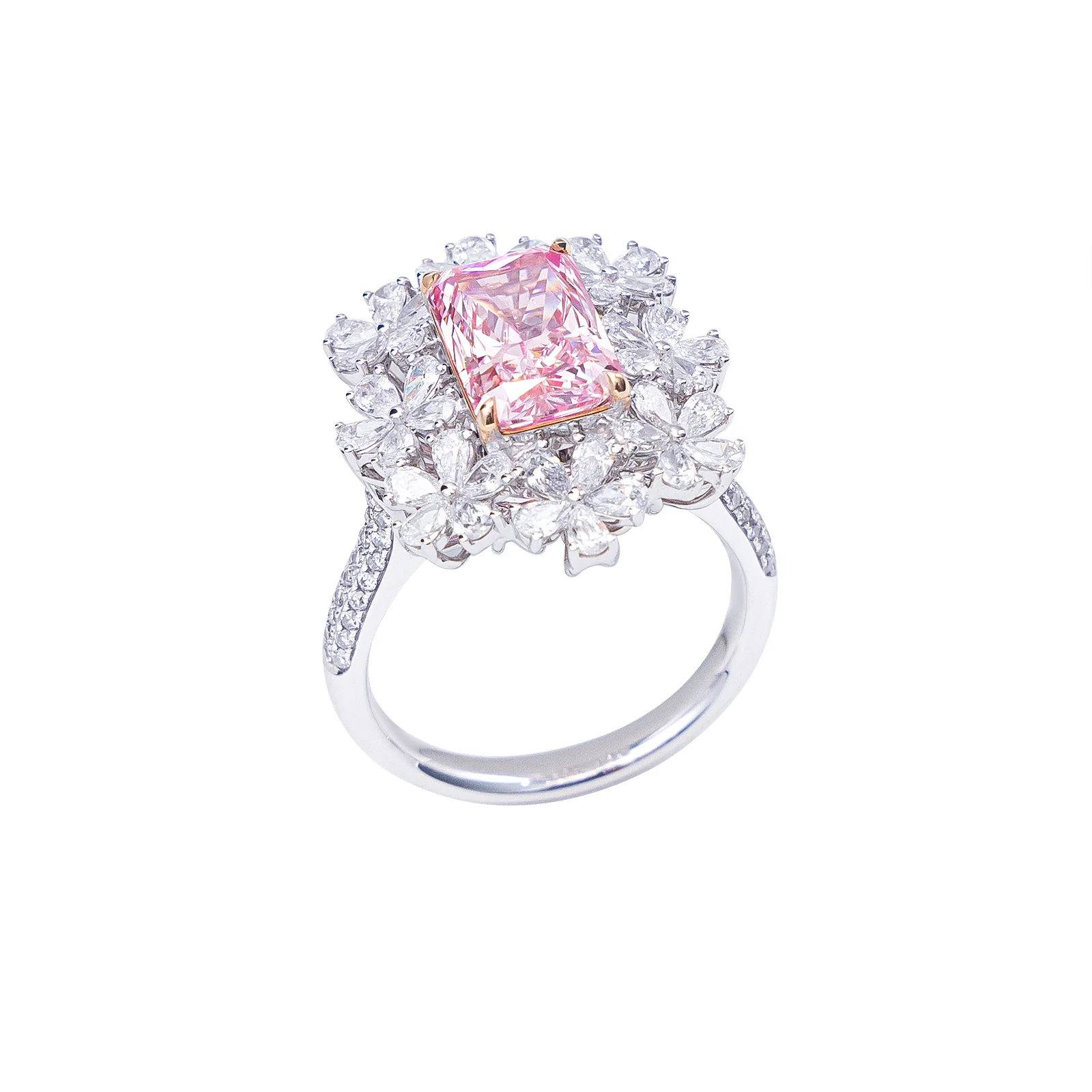 Blakely - Radiant Cut Pink Diamond Ring - Image 2