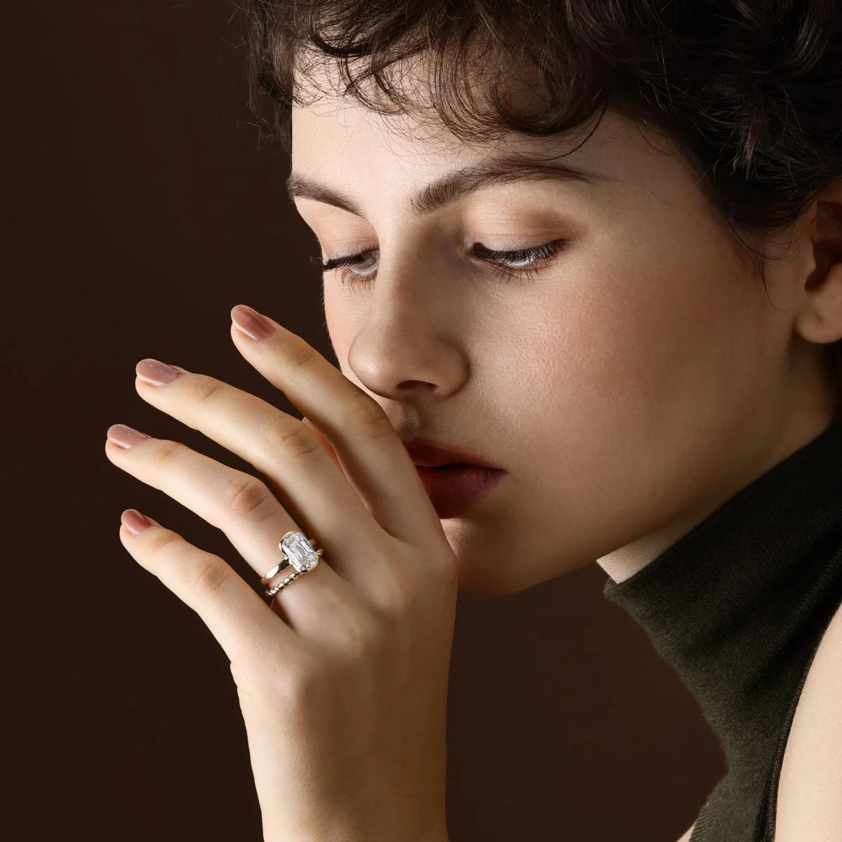 Brighton-Old Mine Cut Lab Grown Diamond Engagement Ring - Image 6