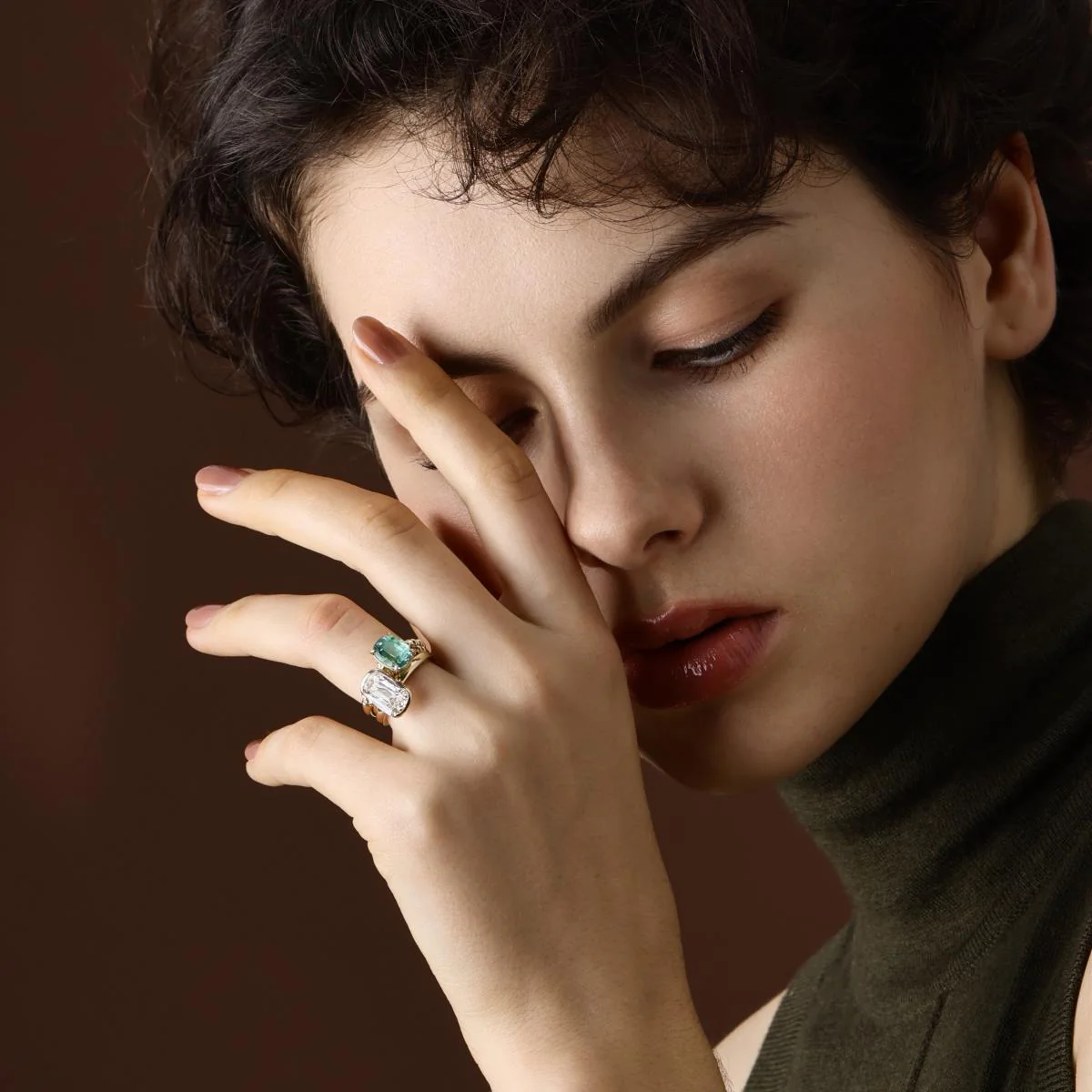 Brighton-Old Mine Cut Lab Grown Diamond Engagement Ring - Image 8