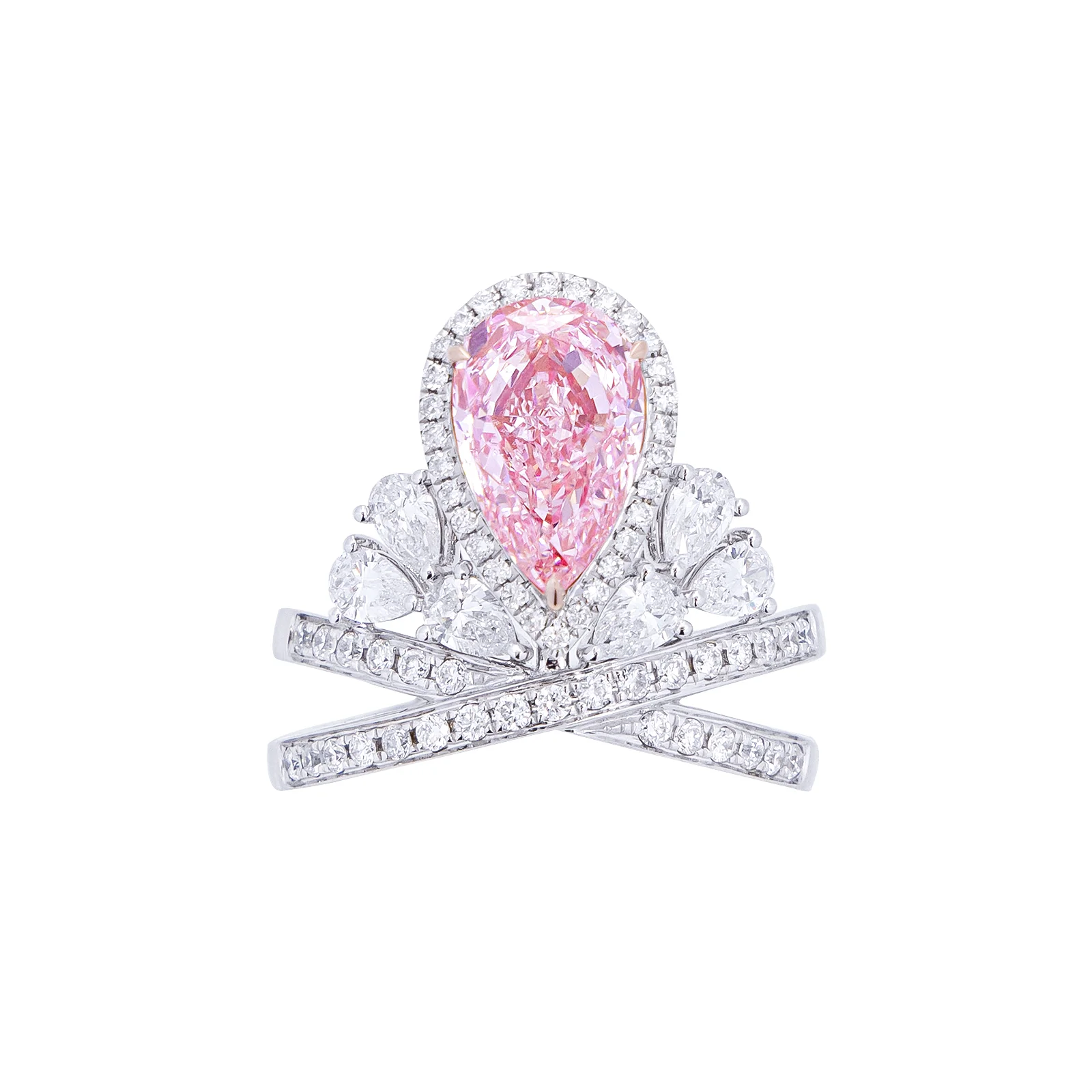 Caroline - Pear Cut Pink Diamond Ring