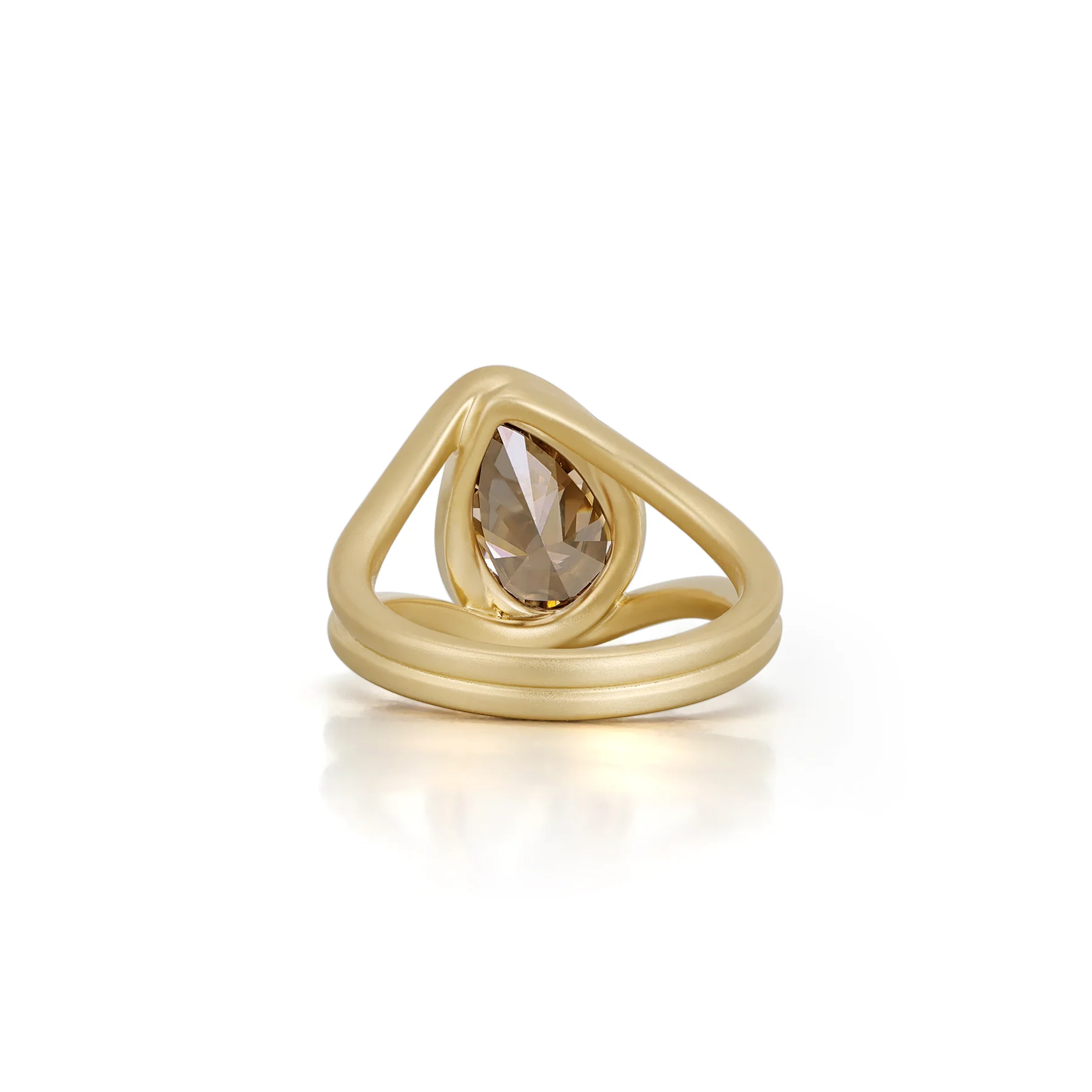 Celeste-Champagne Pear Lab Grown Diamond Engagement Ring - Image 4