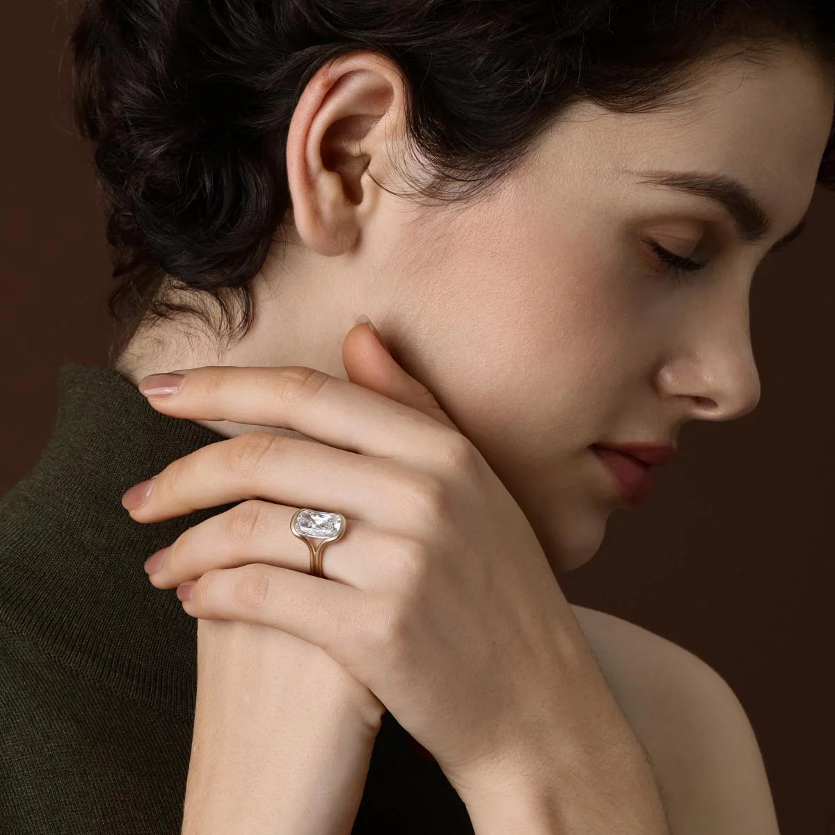 Celeste-Old Mine Cut Lab Grown Diamond Engagement Ring - Image 4