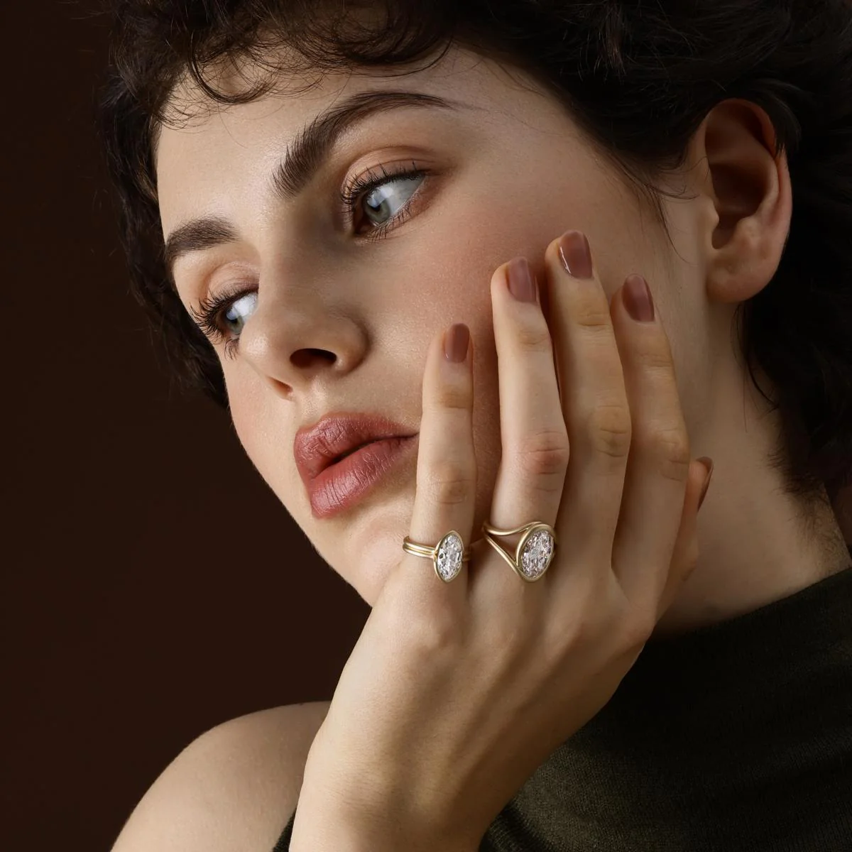 Celeste-Moval Cut Lab Grown Diamond Engagement Ring - Image 7