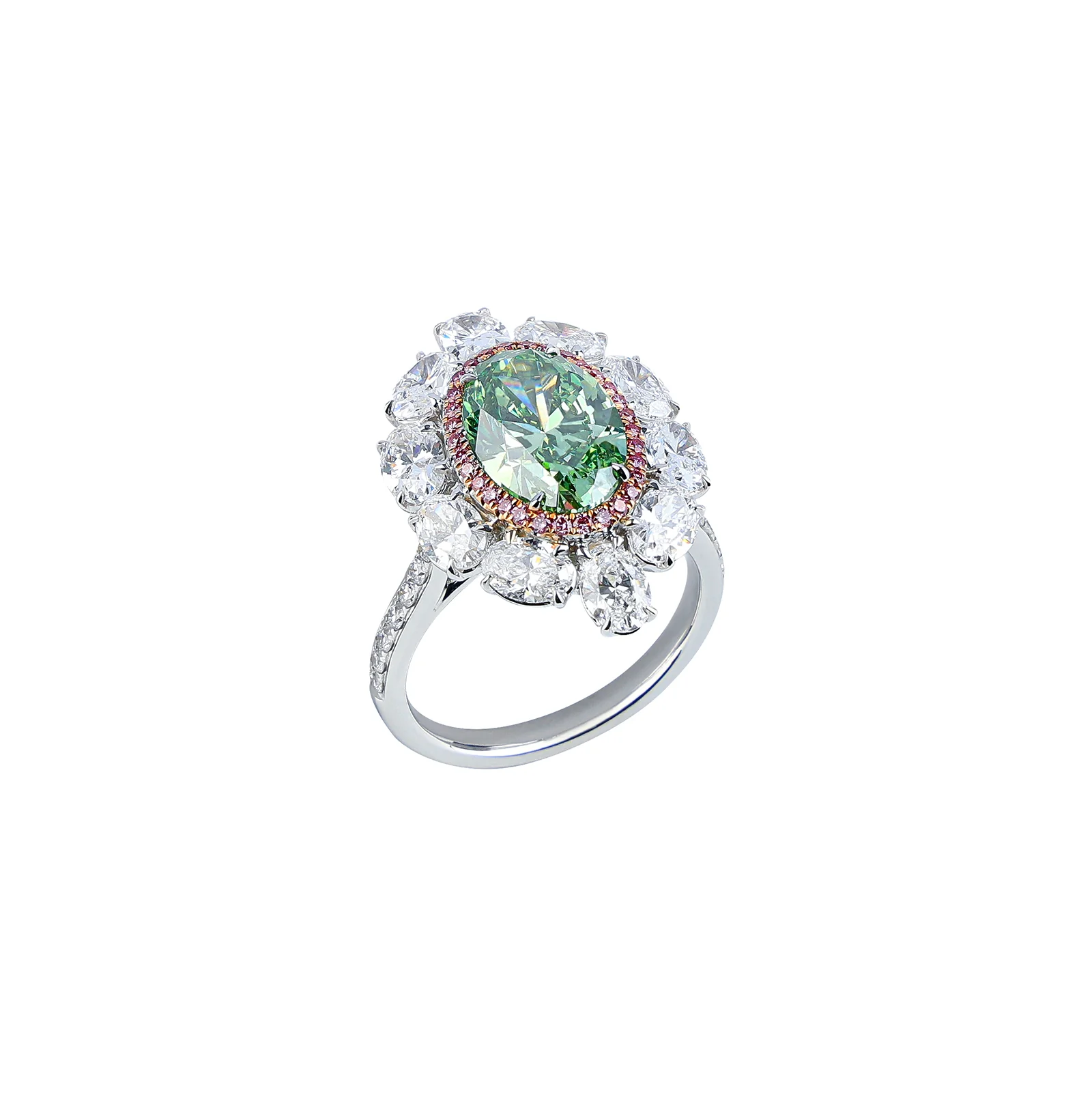 Claire - Oval Cut Green Diamond Ring - Image 2