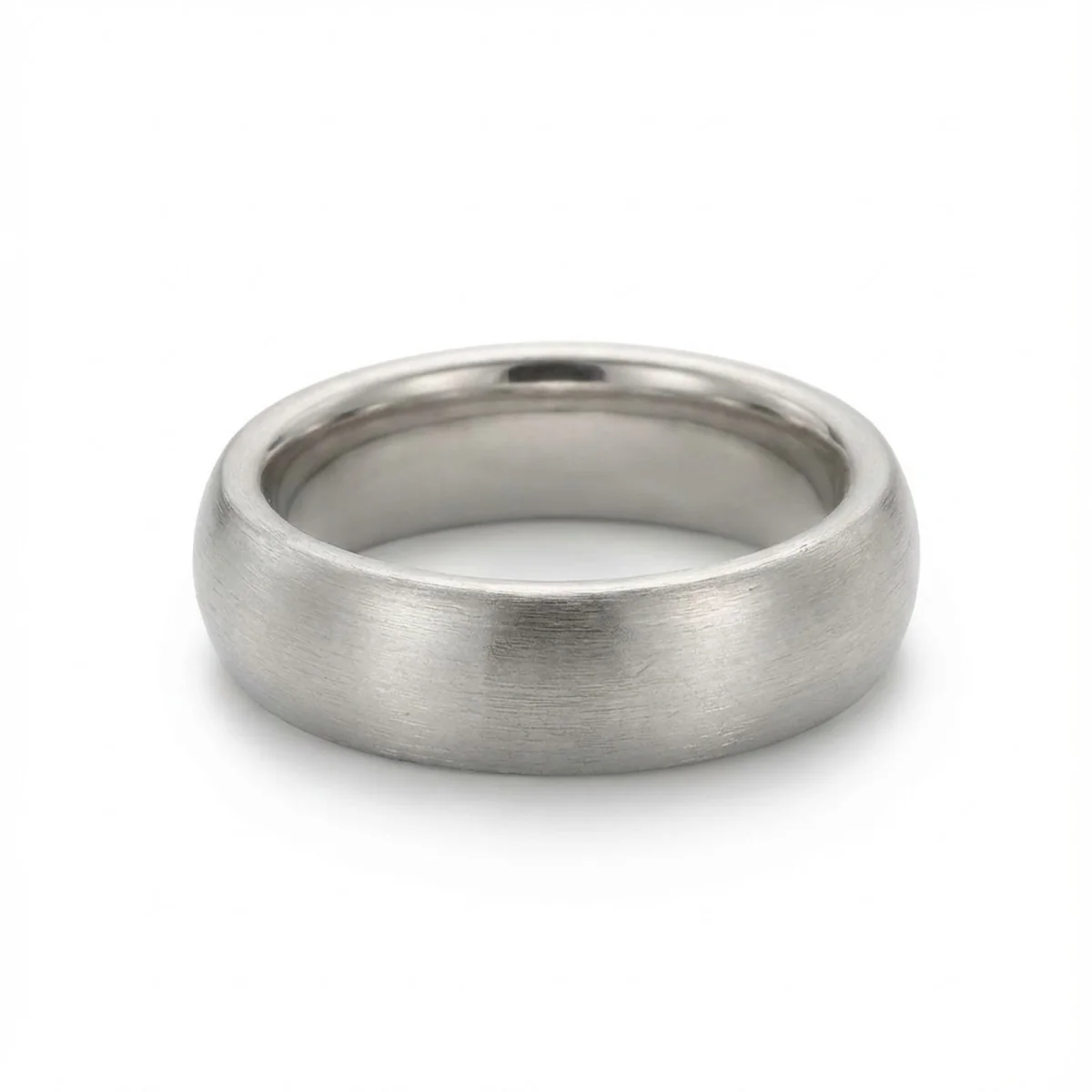 Classic Brushed Platinum Men’s Wedding Band 6mm