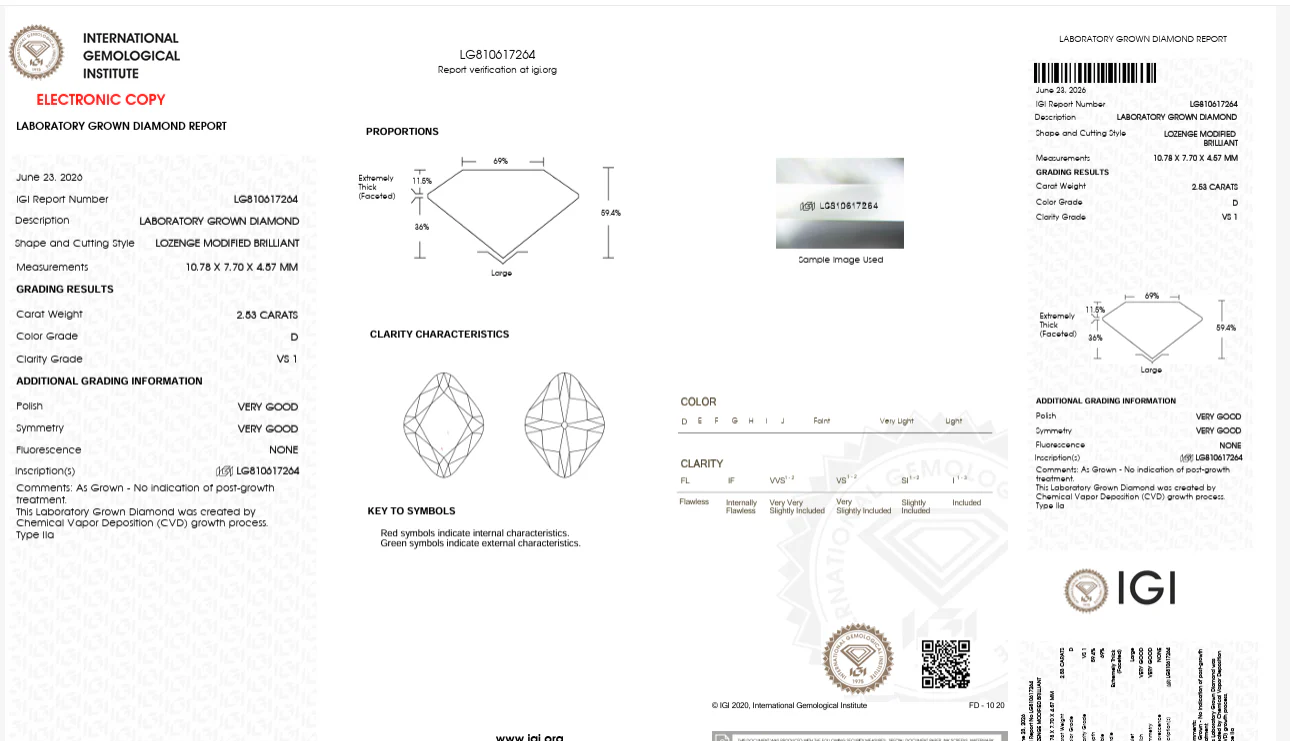 Custom Final Payment - 2.5ct lozenge cut Lab Grown Diamond Ring