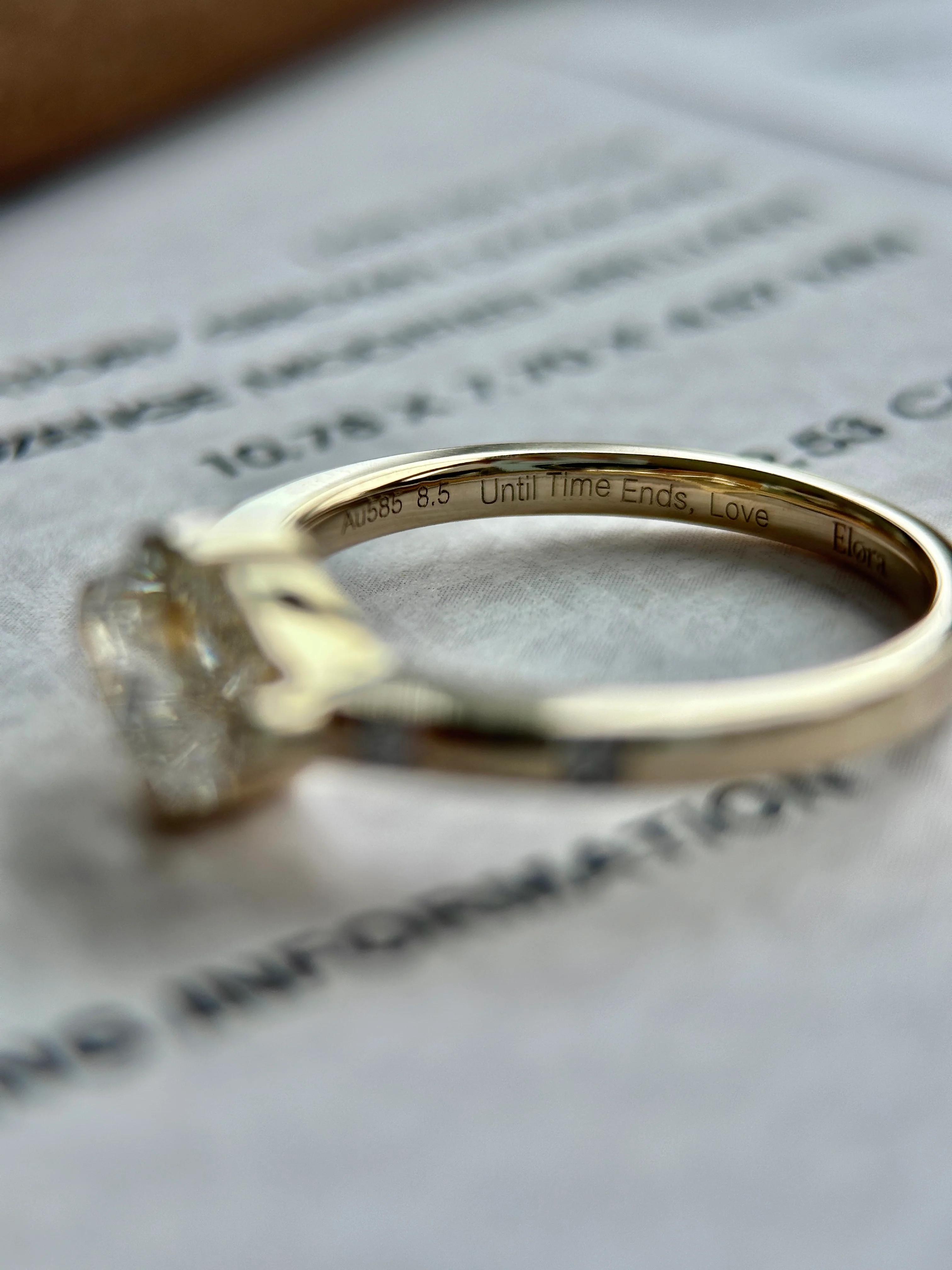 Custom Final Payment - 2.5ct lozenge cut Lab Grown Diamond Ring - Image 4