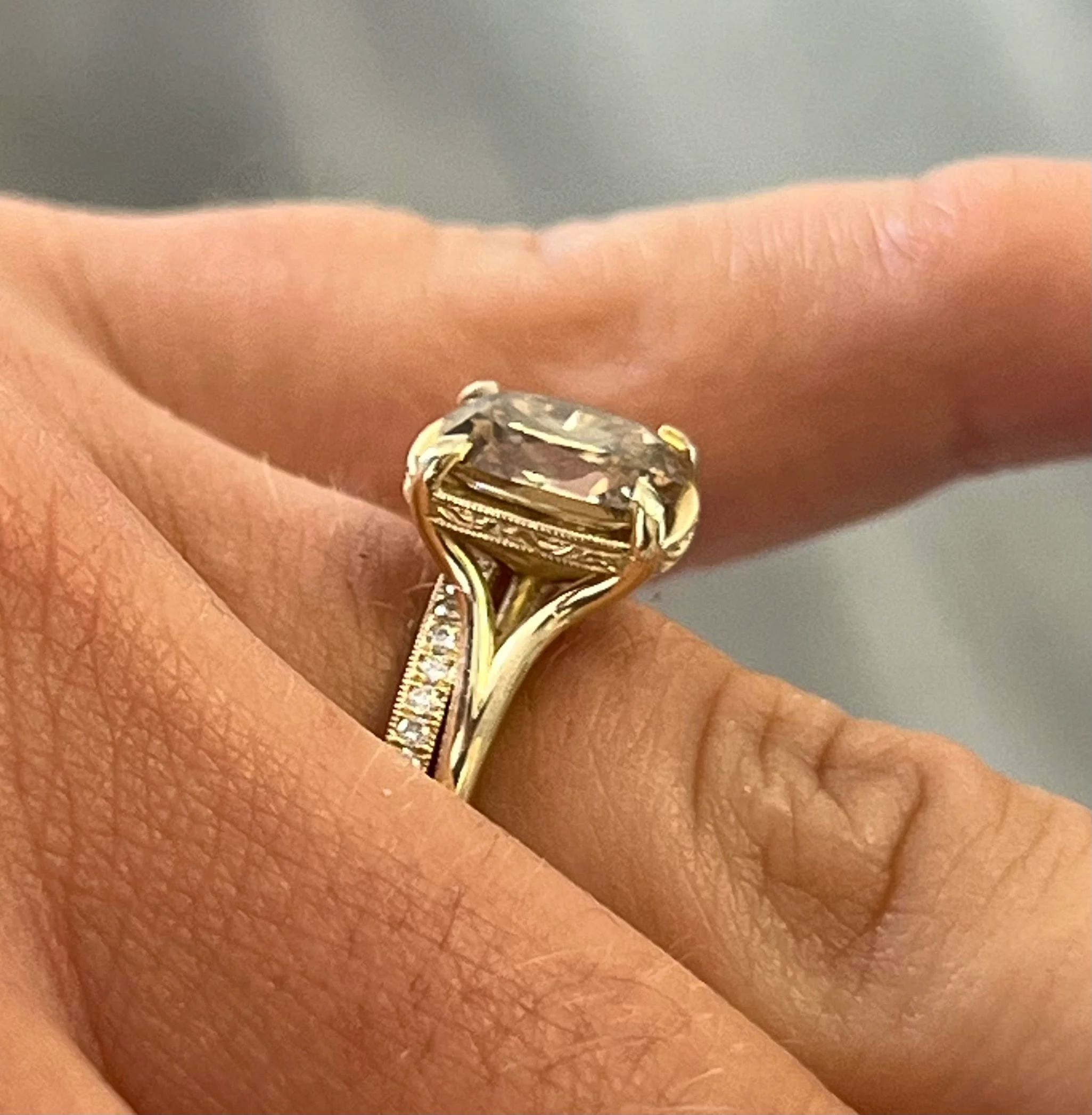Custom Order Deposit - 2.24ct Old Mine Cushion Cut Lab Grown Diamond Ring - Image 3
