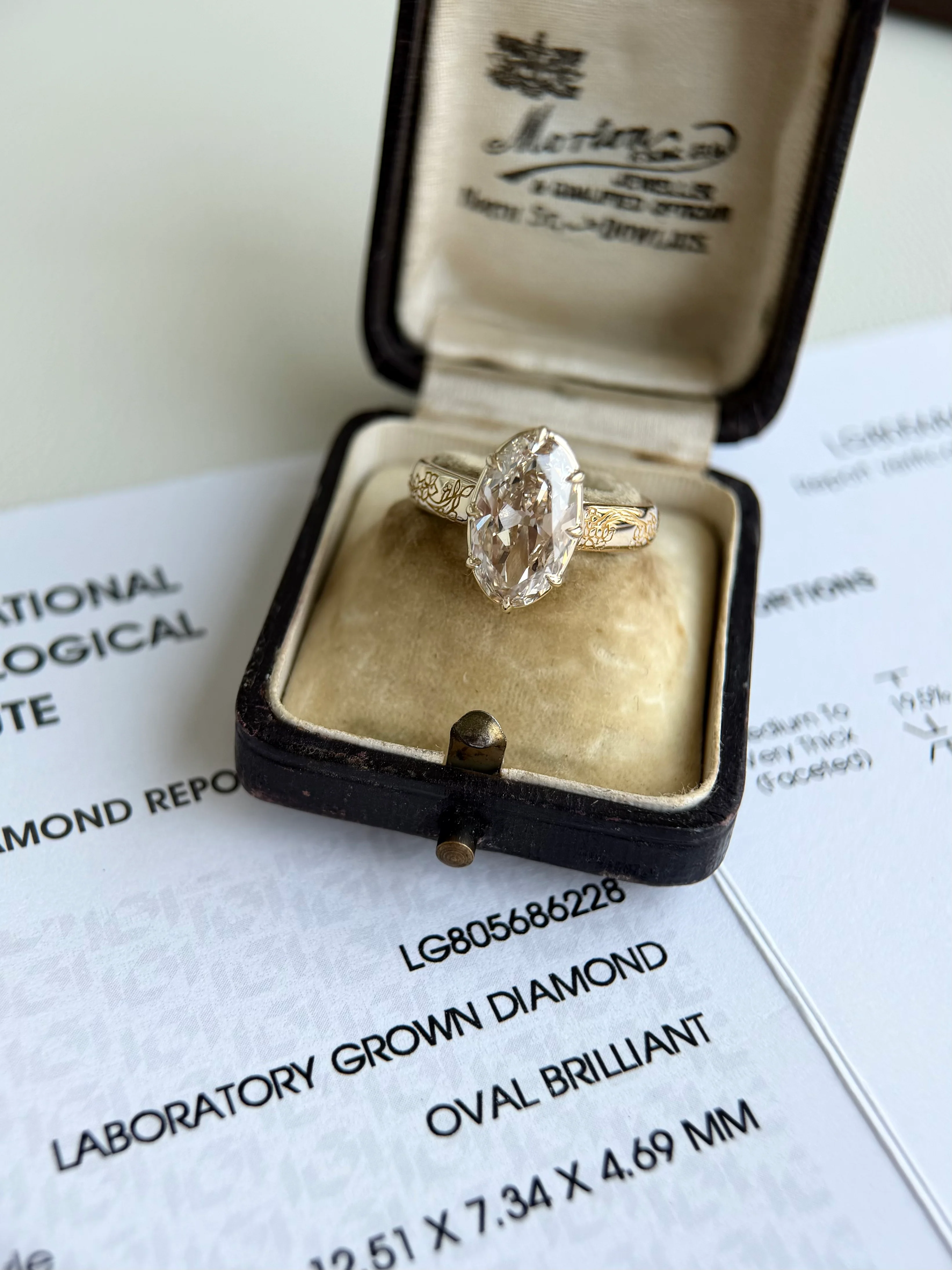 Custom Order Final Payment- 3ct Champagne Oval Cut Lab Grown Diamond Ring - Image 2