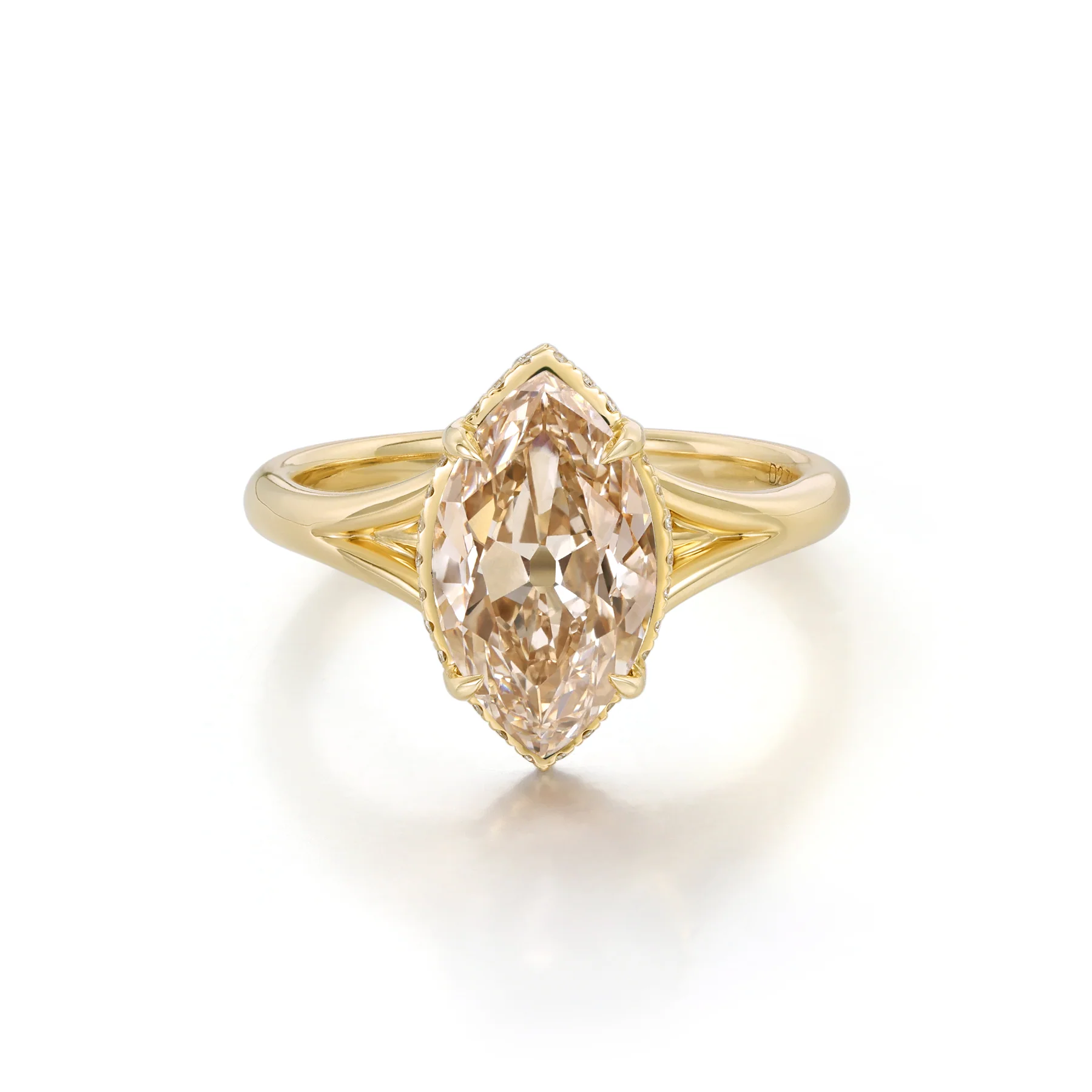 Custom deposit-Seville-Champagne Old Mine Marquise Lab Grown Diamond Ring