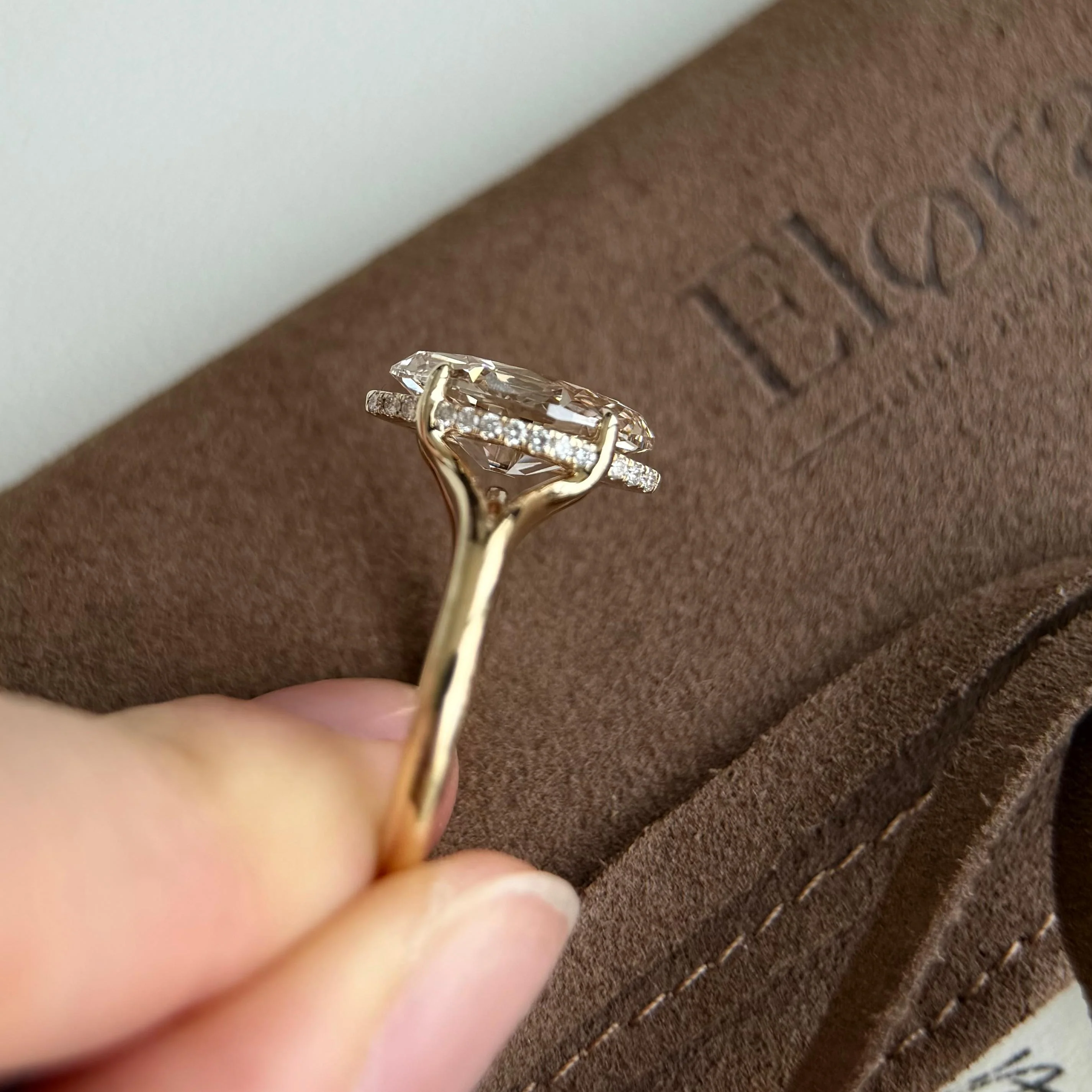 Custom deposit-Seville-Champagne Old Mine Marquise Lab Grown Diamond Ring - Image 3