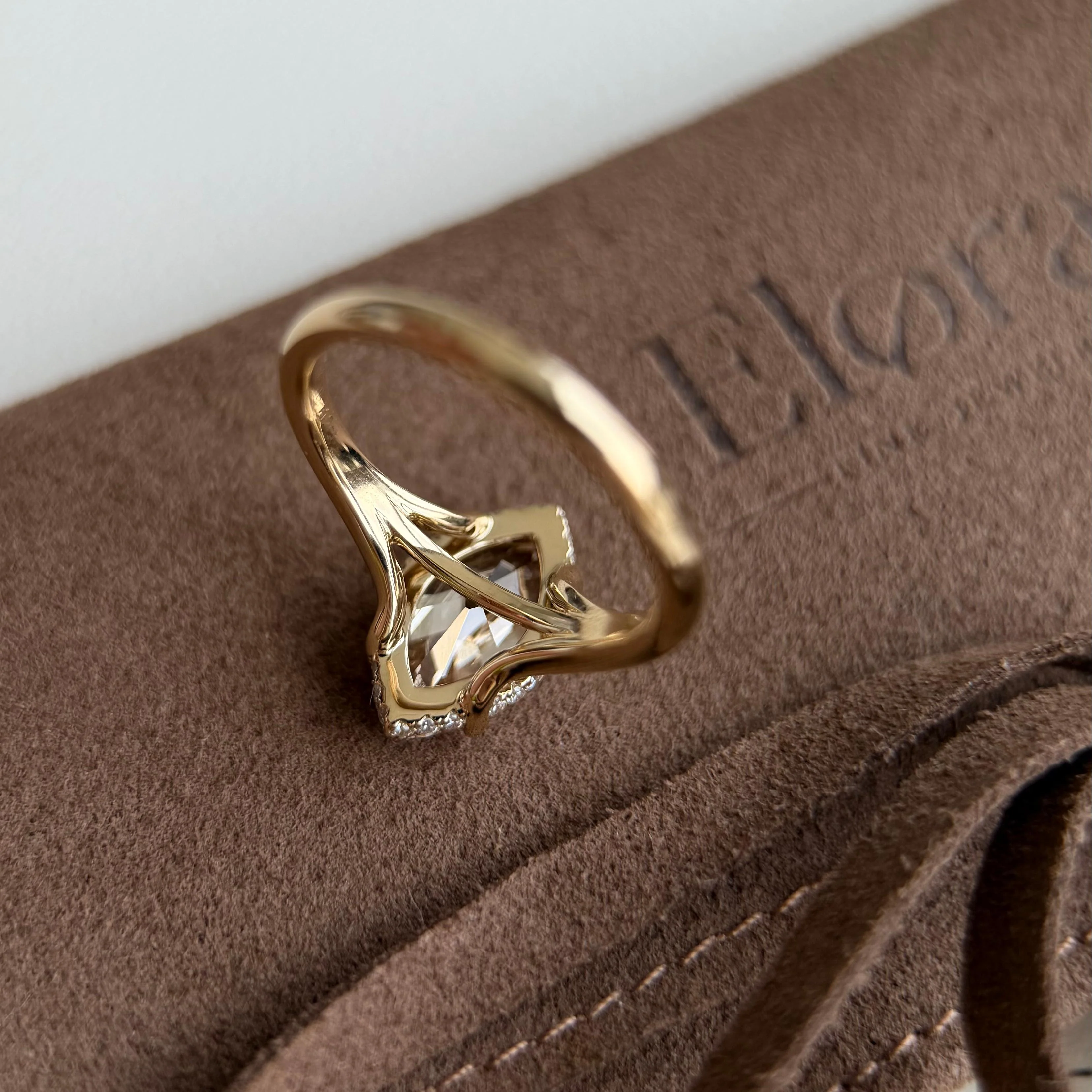 Custom deposit-Seville-Champagne Old Mine Marquise Lab Grown Diamond Ring - Image 4