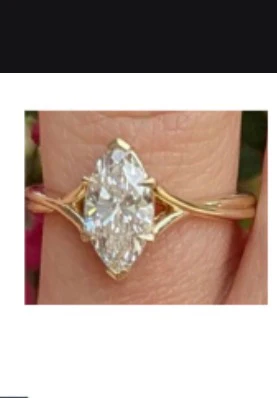 Custom deposit-Seville-Champagne Old Mine Marquise Lab Grown Diamond Ring - Image 5
