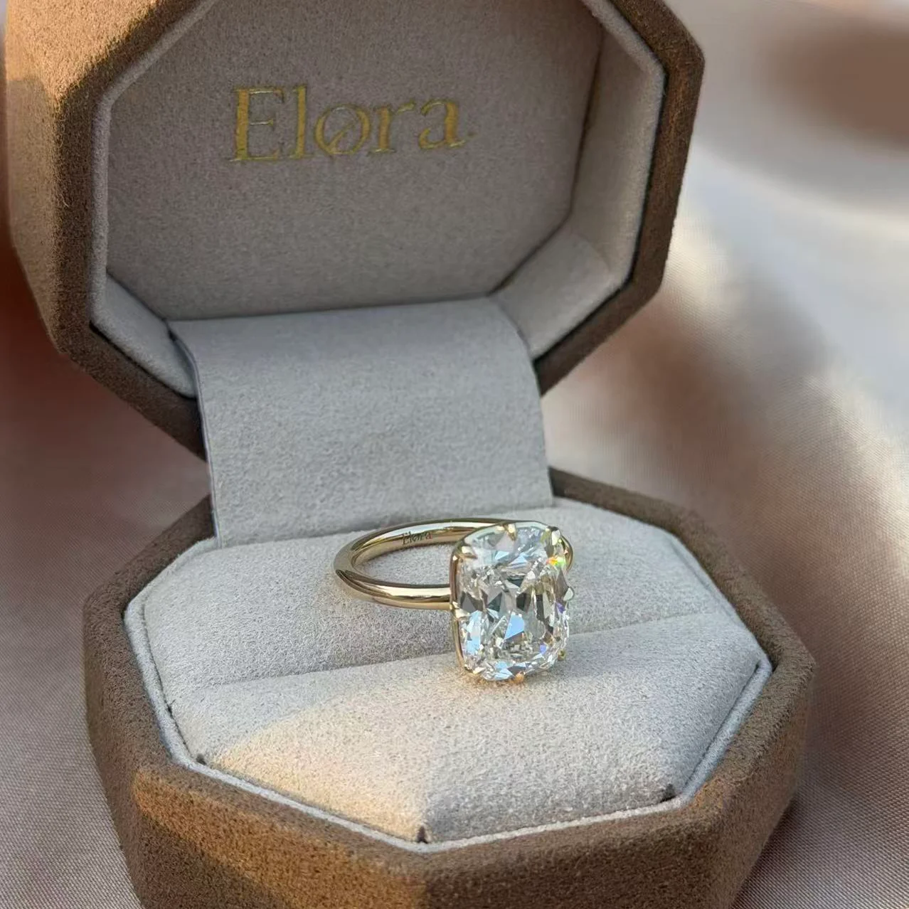 Eliza-Old Mine Cut Lab Grown Diamond Engagement Ring - Image 5