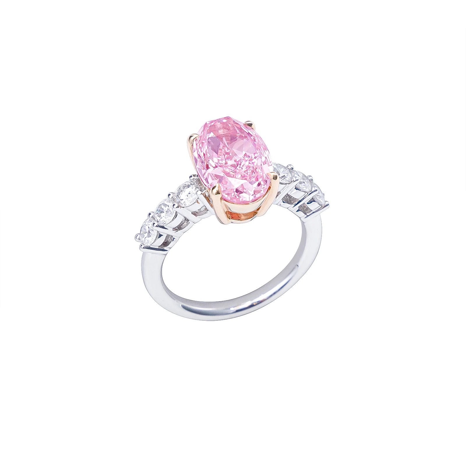 Elizabeth - Oval Cut Pink Diamond Ring - Image 3