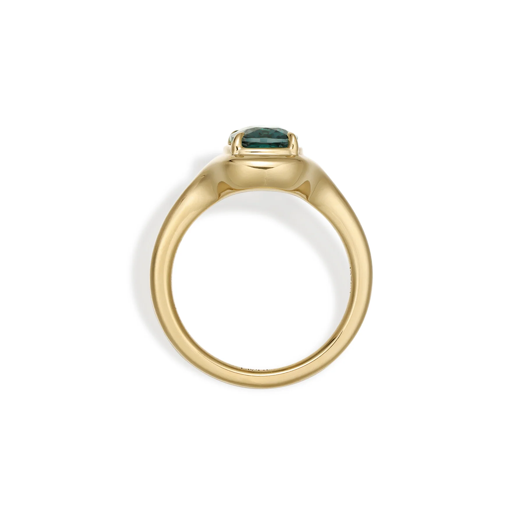 Ellie-Cushion Cut Green Tourmaline Gemstone Ring - Image 3