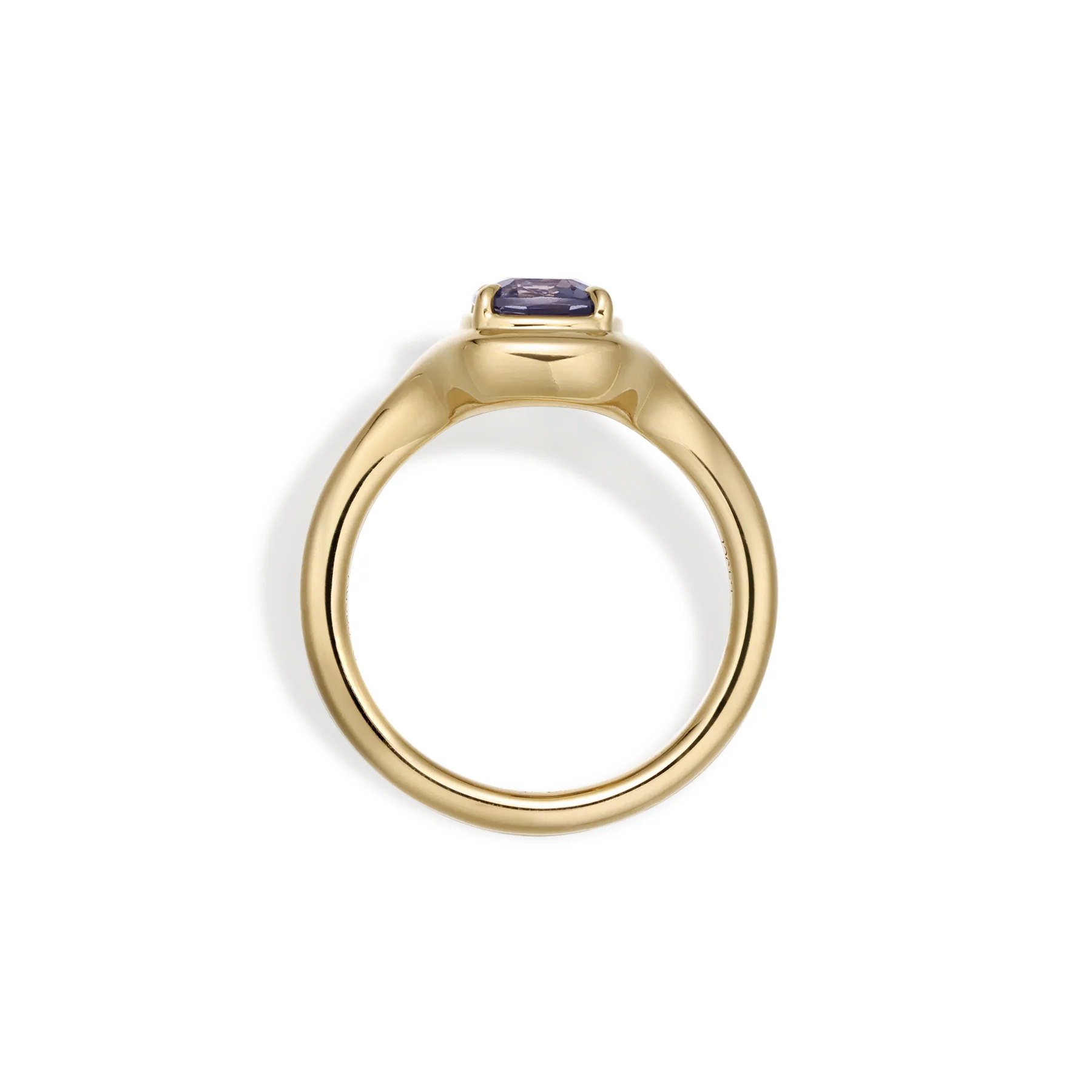 Ellie-Cushion Cut Grey Spinel Gemstone Ring - Image 3