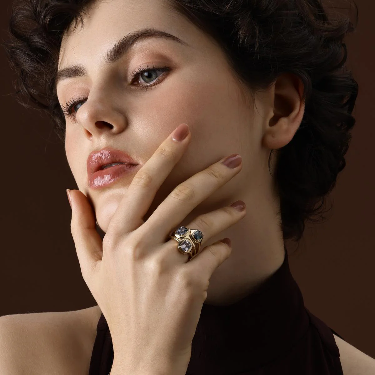 Ellie-Cushion Cut Light Purple Spinel Gemstone Ring - Image 5