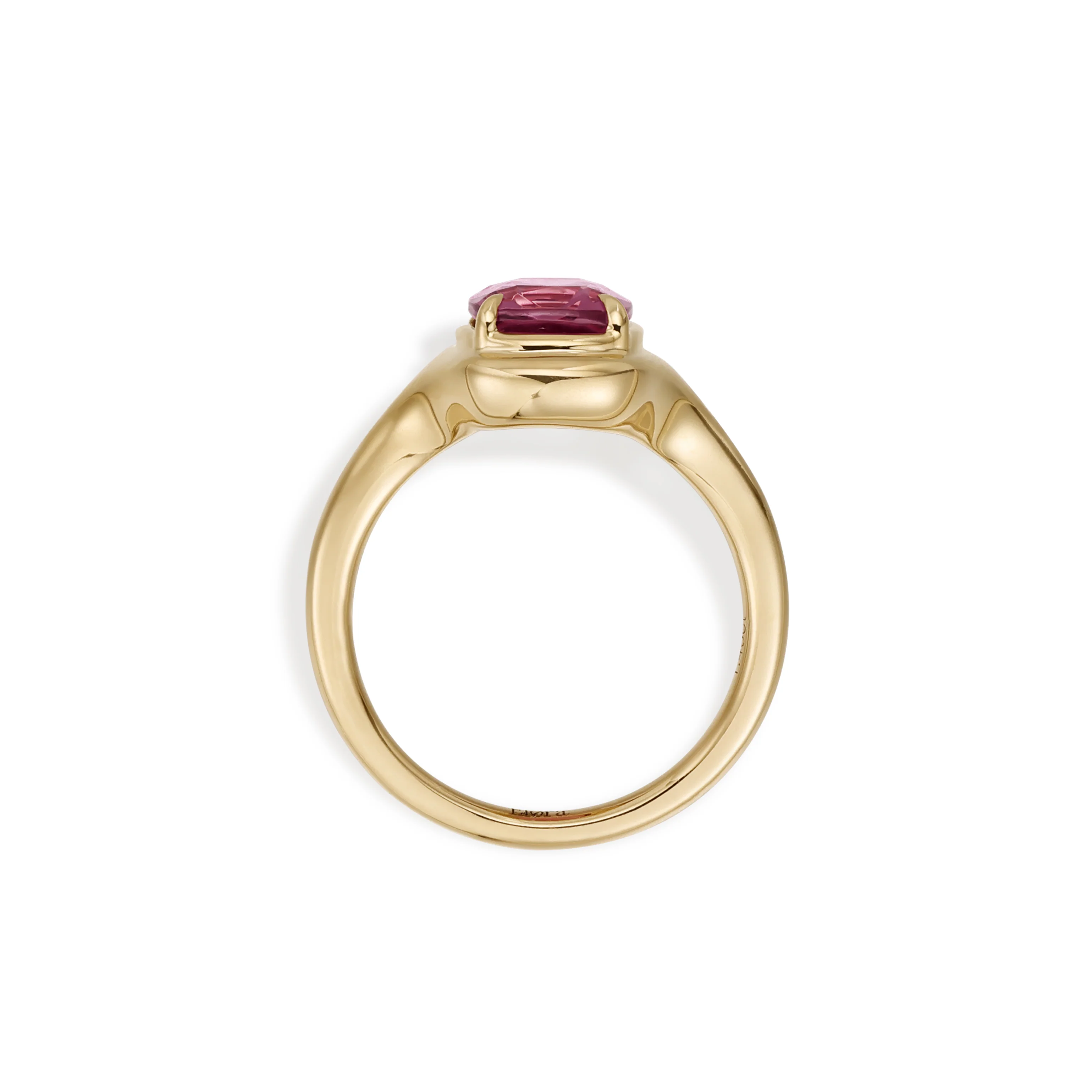 Ellie-Cushion Cut Pink Tourmaline Gemstone Ring - Image 3