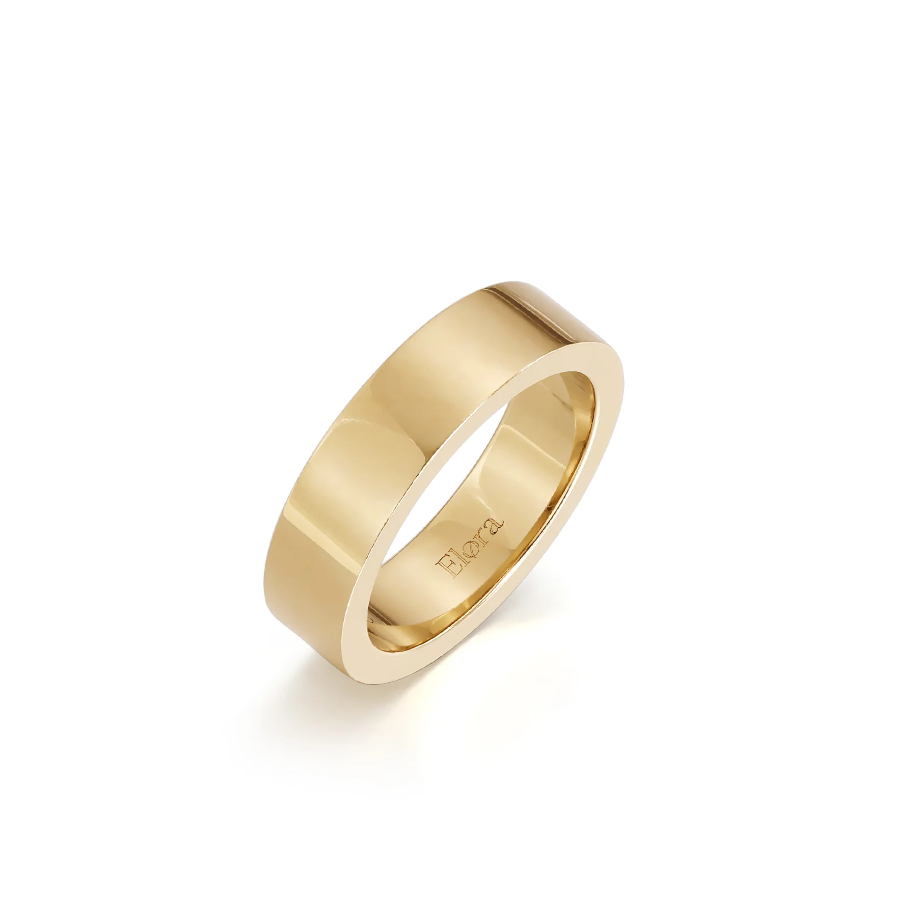 Elysia-Yellow Gold Wide Wedding Band - Image 3