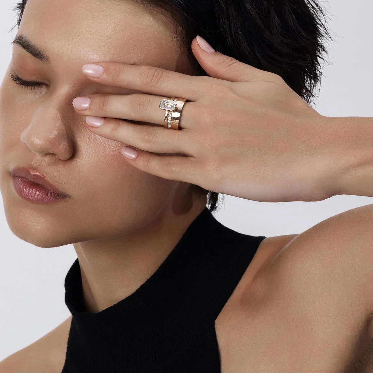 Elysia-Yellow Gold Wide Wedding Band - Image 4