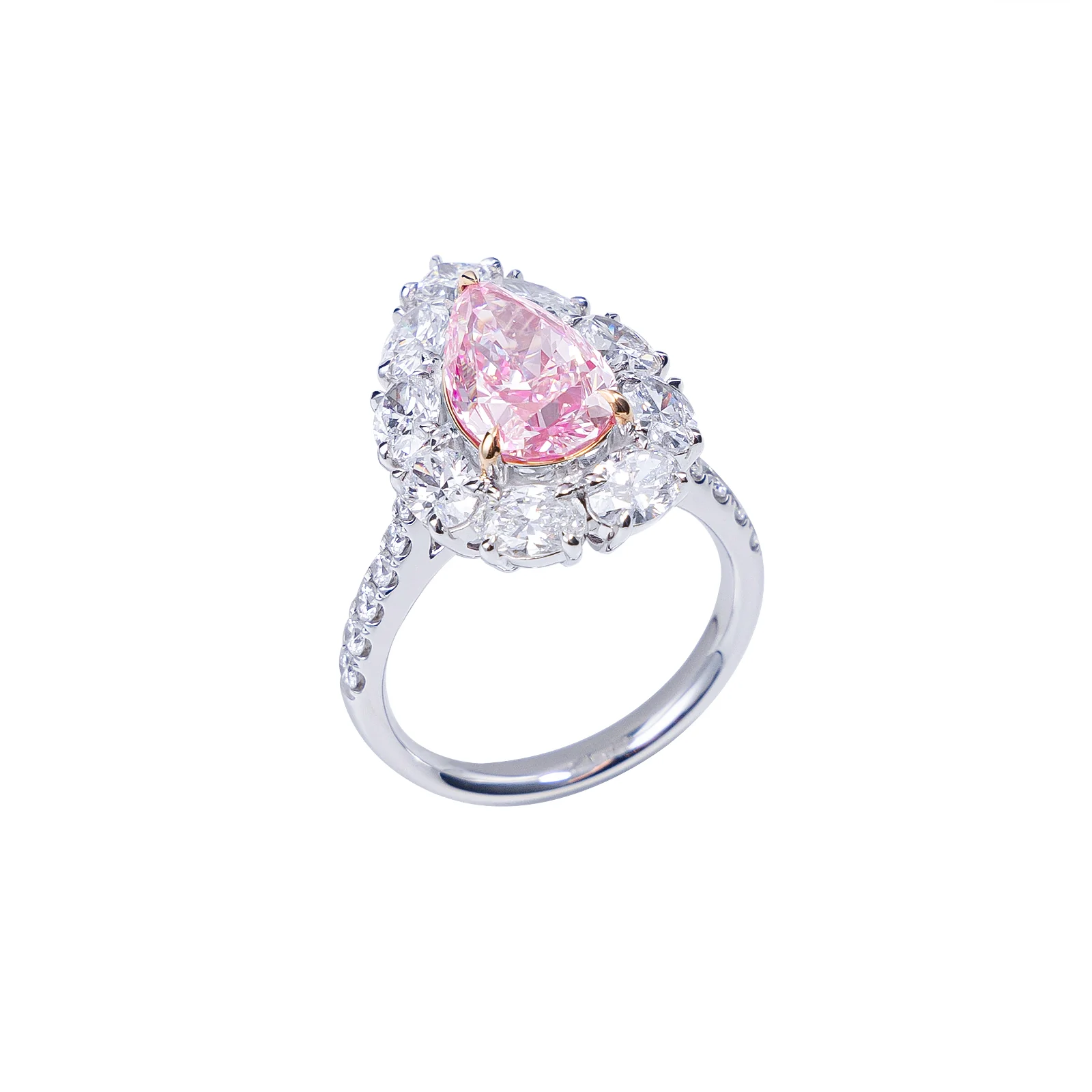 Emilia - Pear Cut Pink Diamond Ring - Image 2
