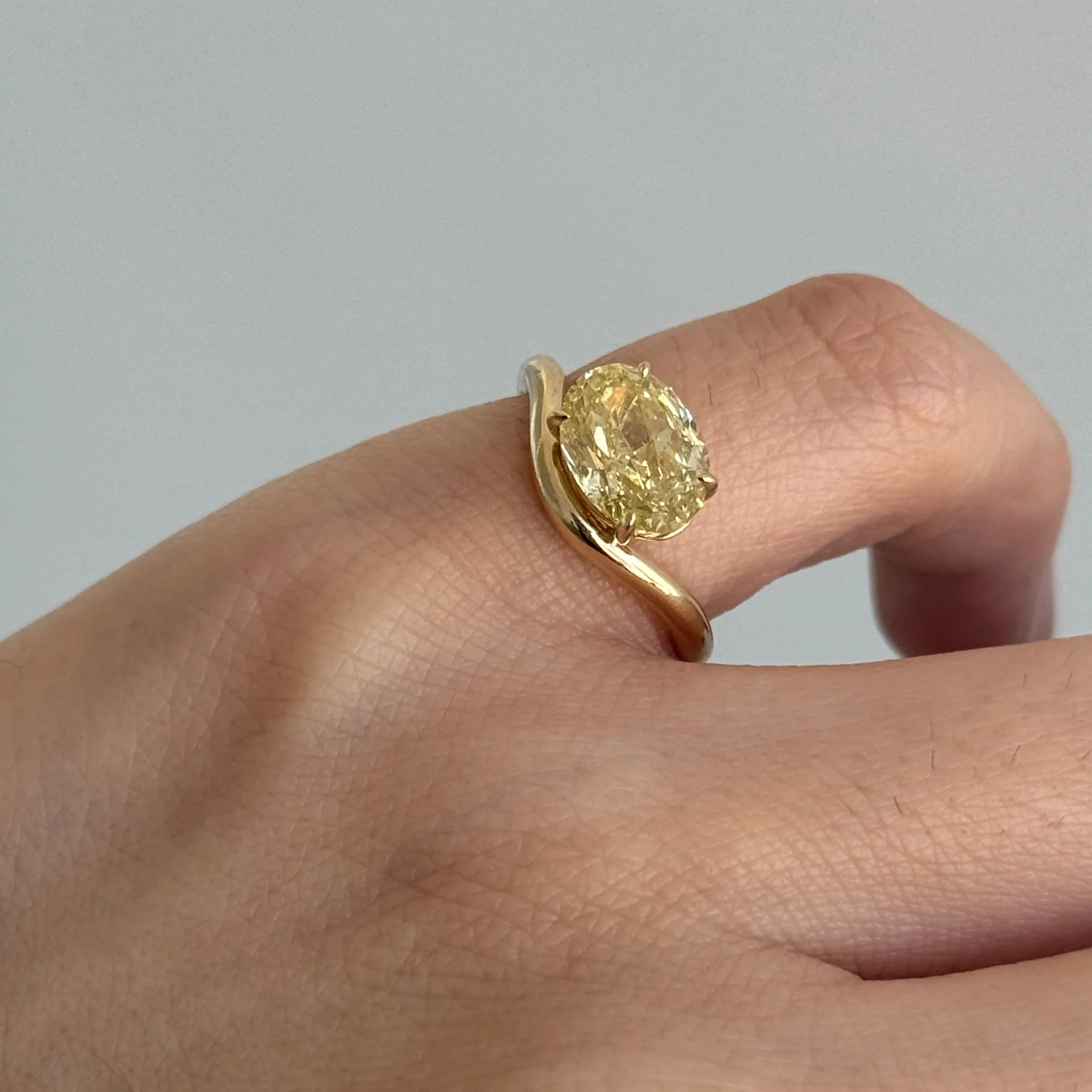 Estelle-Yellow Oval Cut Lab Grown Diamond Engagement Ring - Image 4