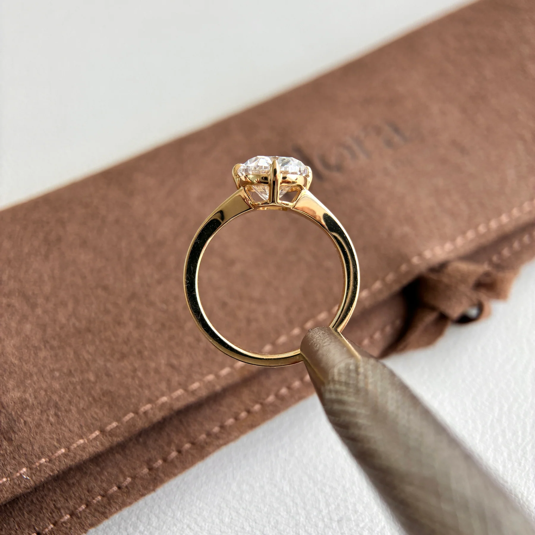 Esther-3.21ct Old Mine Cut Lab Grown Diamond Engagement Ring - Image 2