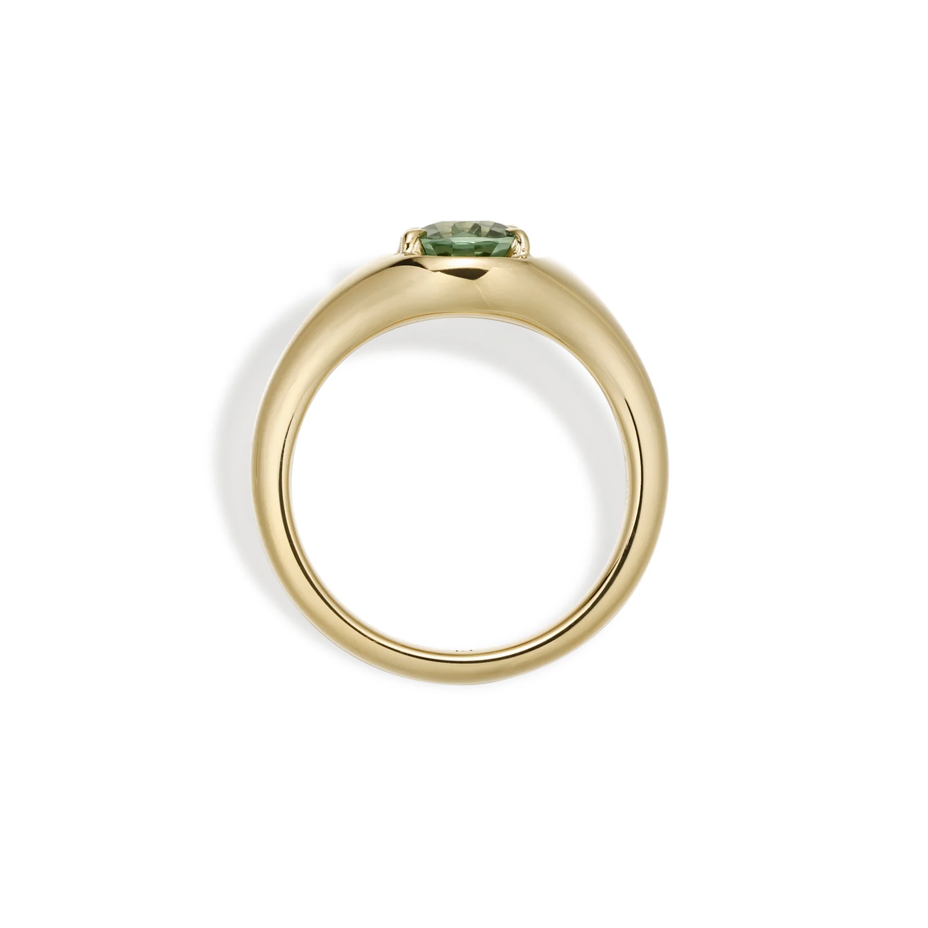 Evie-Oval Cut Green Tourmaline Gemstone Ring - Image 3