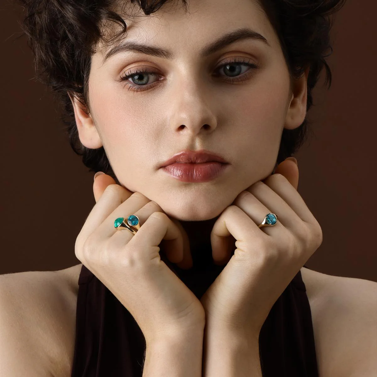 Evie-Oval Cut Lab Grown Paraiba Gemstone Ring - Image 5