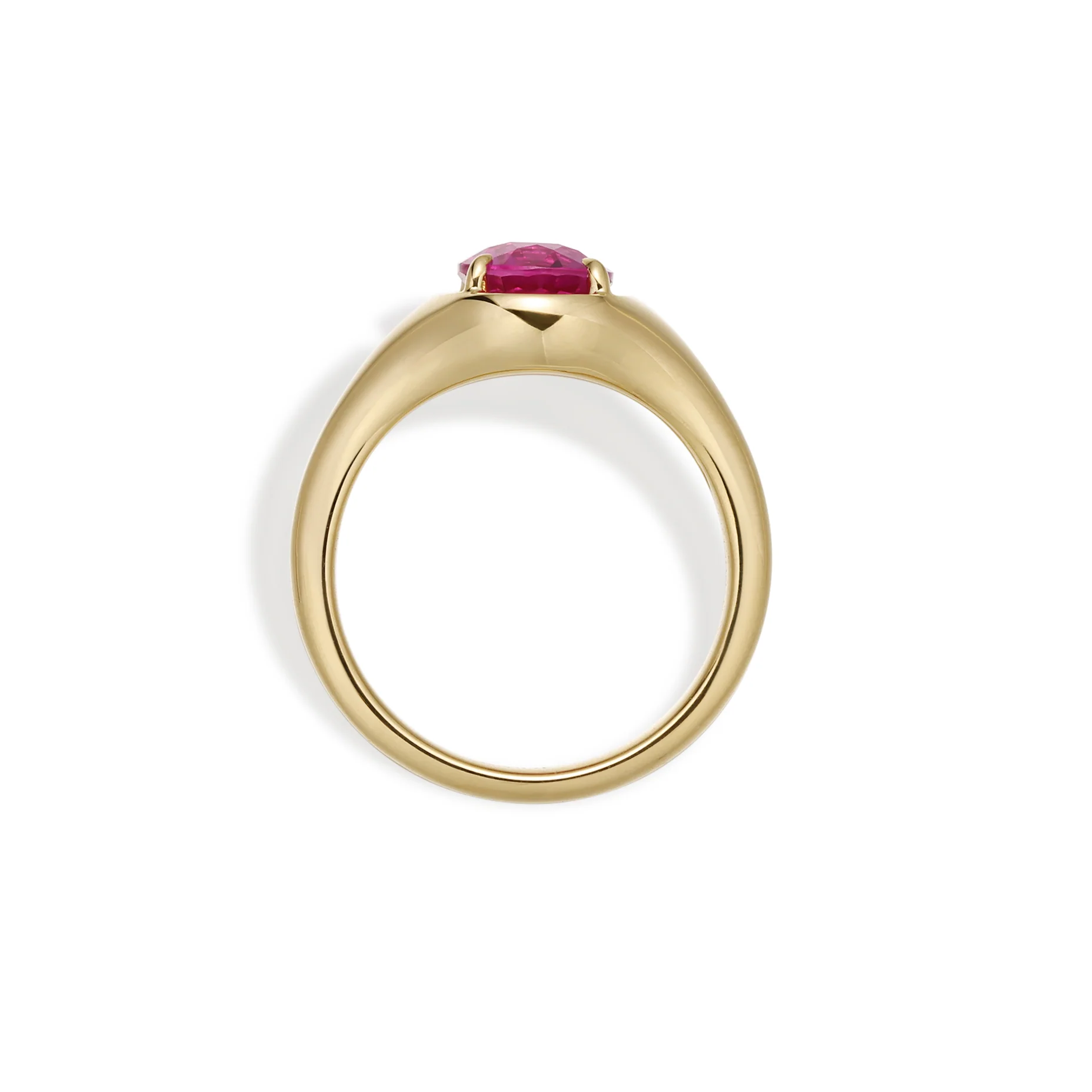 Evie-Oval Cut Lab Grown Pink Sapphire Gemstone Ring - Image 3