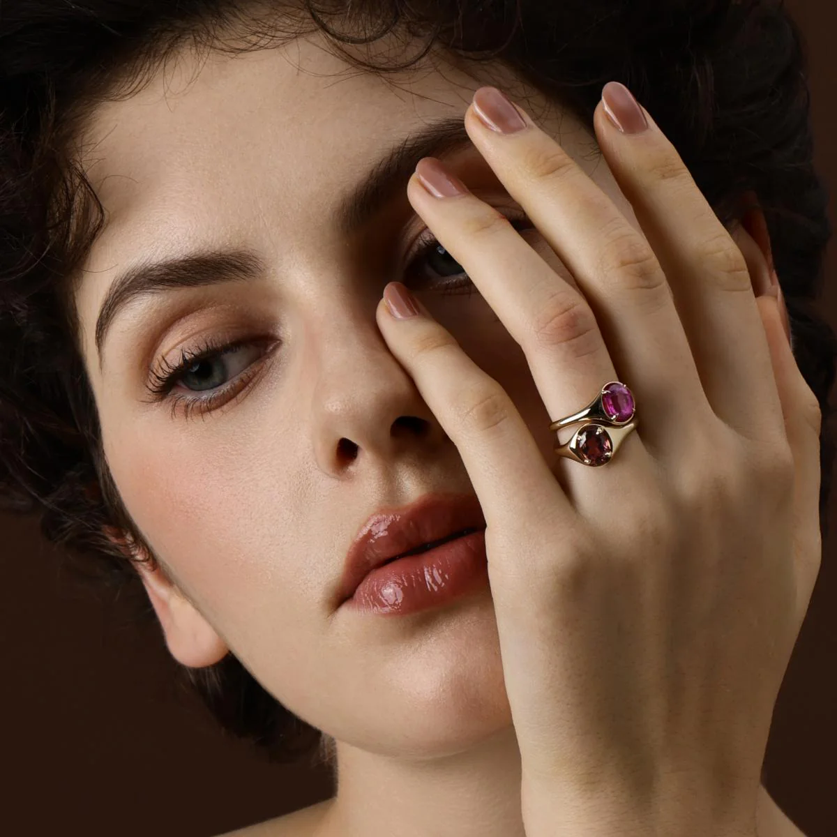 Evie-Oval Cut Crimson Tourmaline Gemstone Ring - Image 5