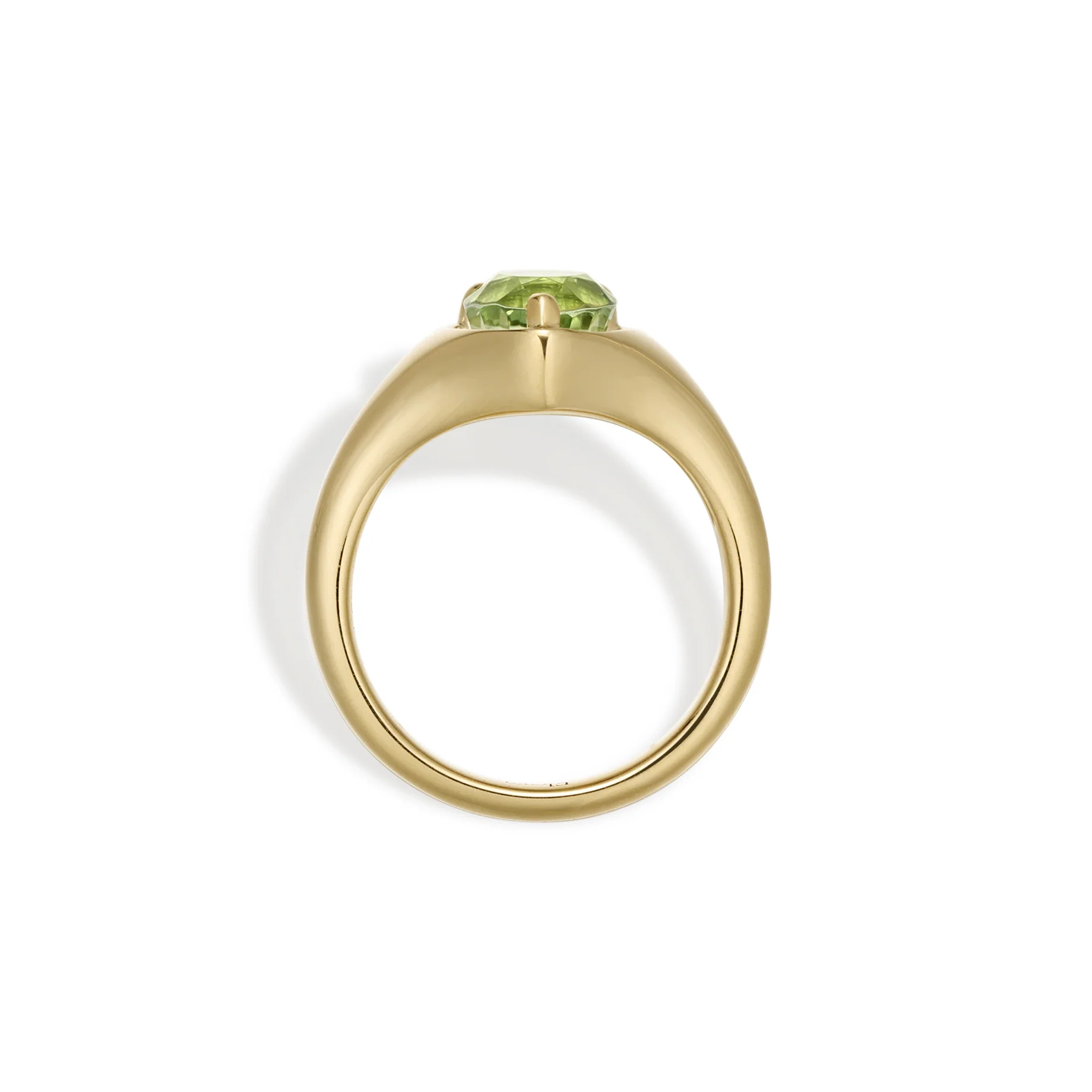 Evie-Pear Cut Lime Green Tourmaline Gemstone Ring - Image 3