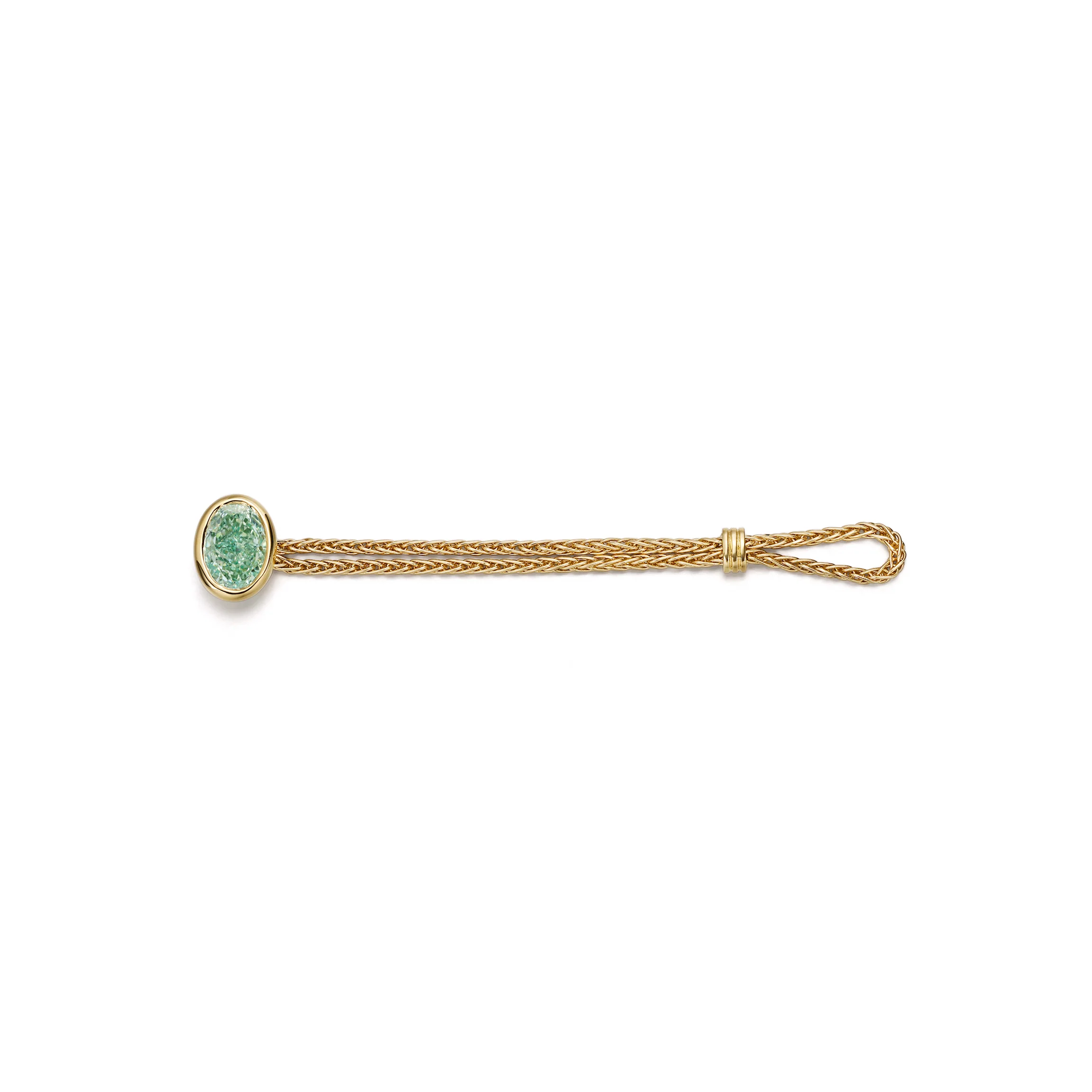 Faith-Green Oval Lab Grown Diamond Chain Ring - Image 2