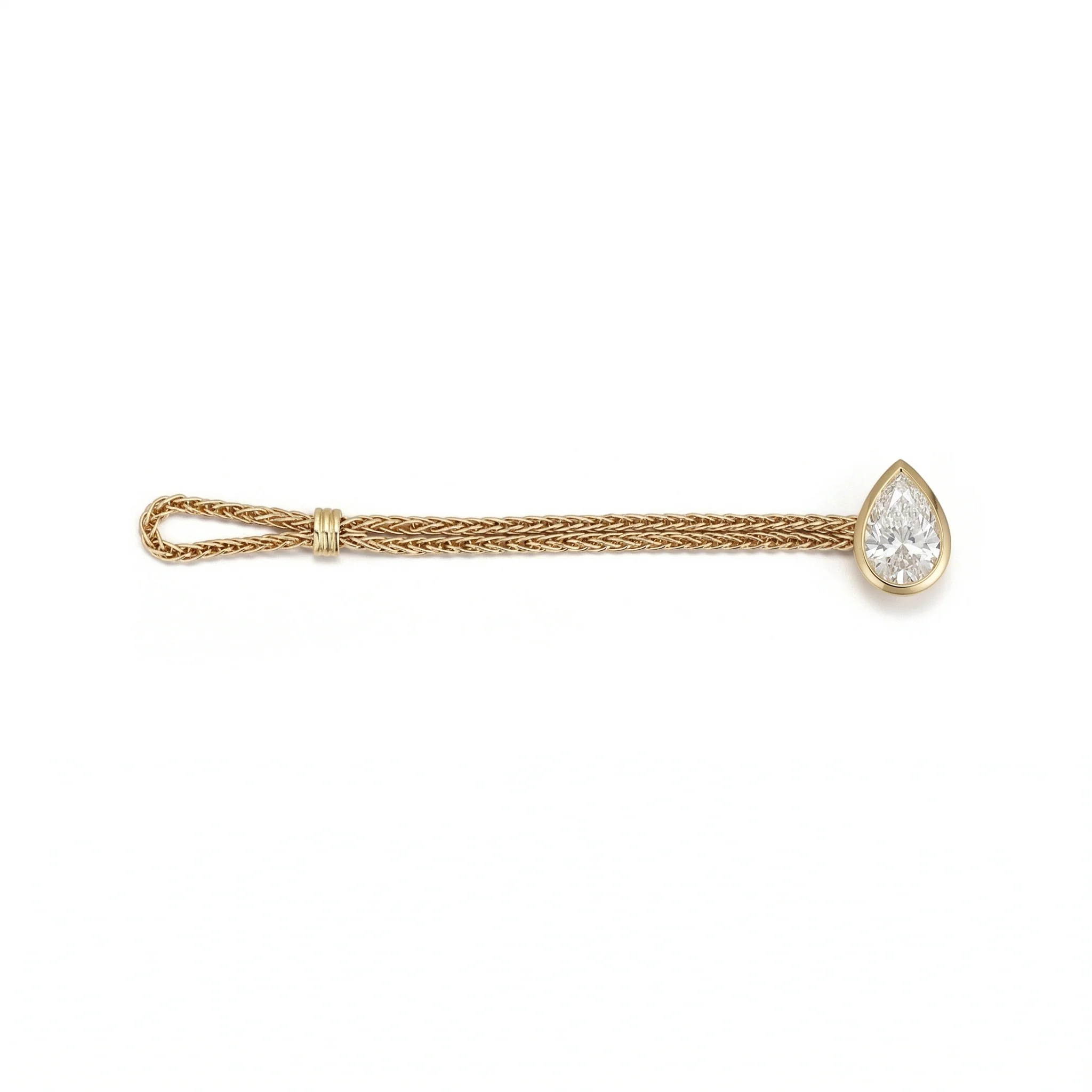 Faith-Pear Cut Lab Grown Diamond Chain Engagement Ring - Image 3